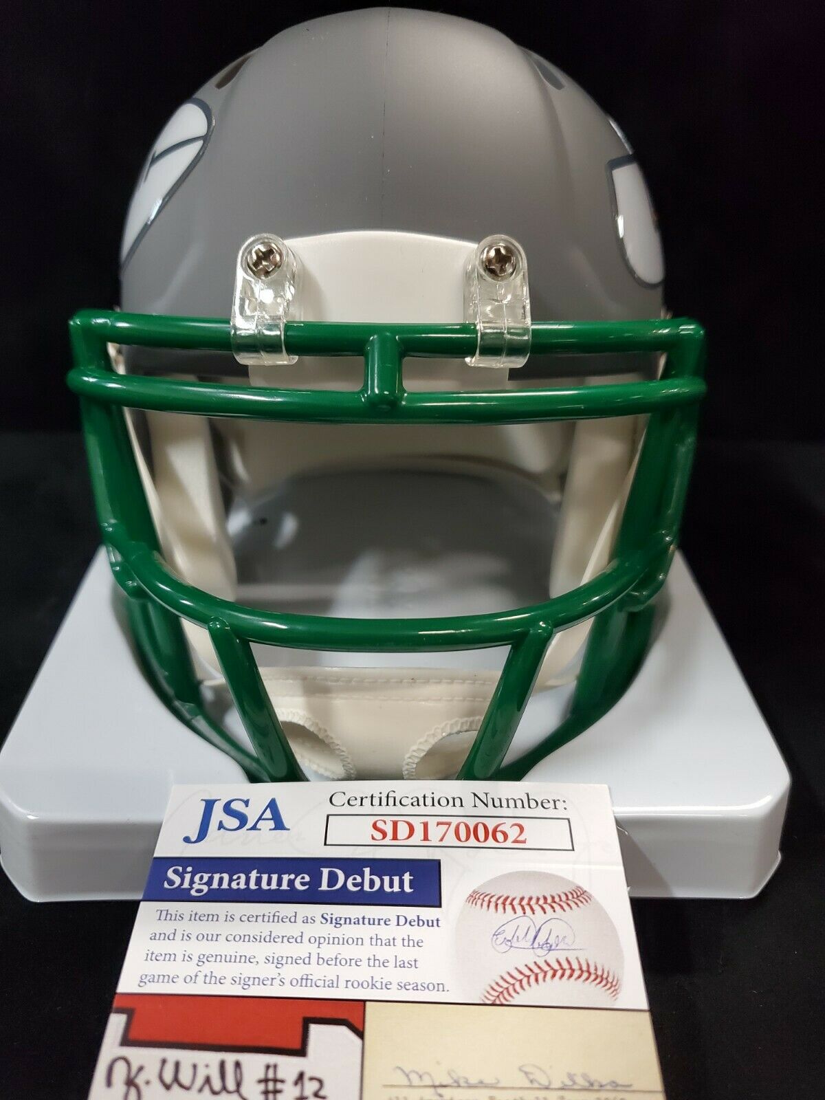 MVP Authentics N.Y. Jets Alijah Vera-Tucker Autographed Signed Amp Mini Helmet Jsa Coa 134.10 sports jersey framing , jersey framing