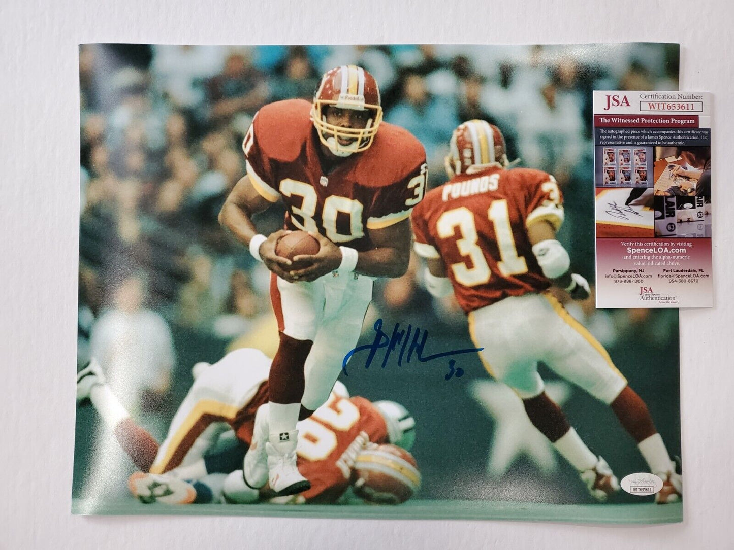 MVP Authentics Washington Football Team Brian Mitchell Autographed 11X14 Photo Jsa Coa 71.10 sports jersey framing , jersey framing