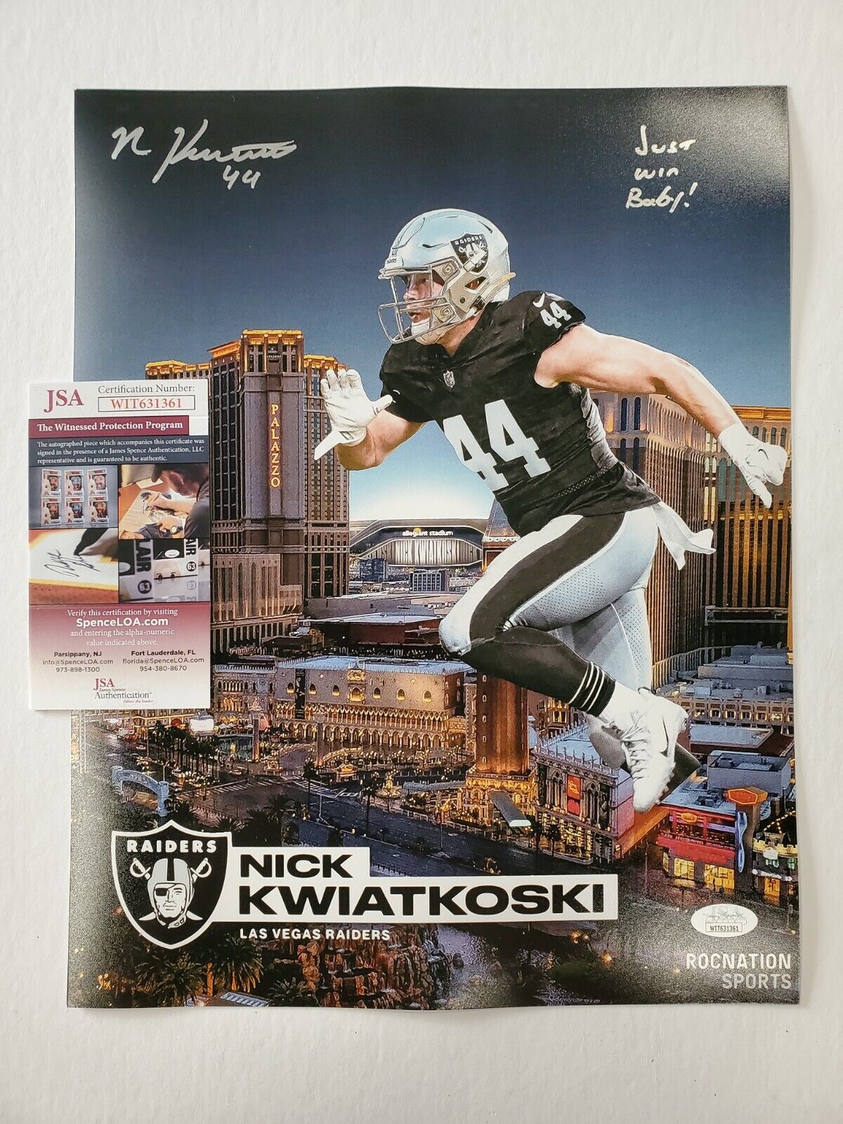 MVP Authentics Oakland Raiders Nick Kwiatkoski Autographed Inscribed 11X14 Photo Jsa Coa 62.10 sports jersey framing , jersey framing