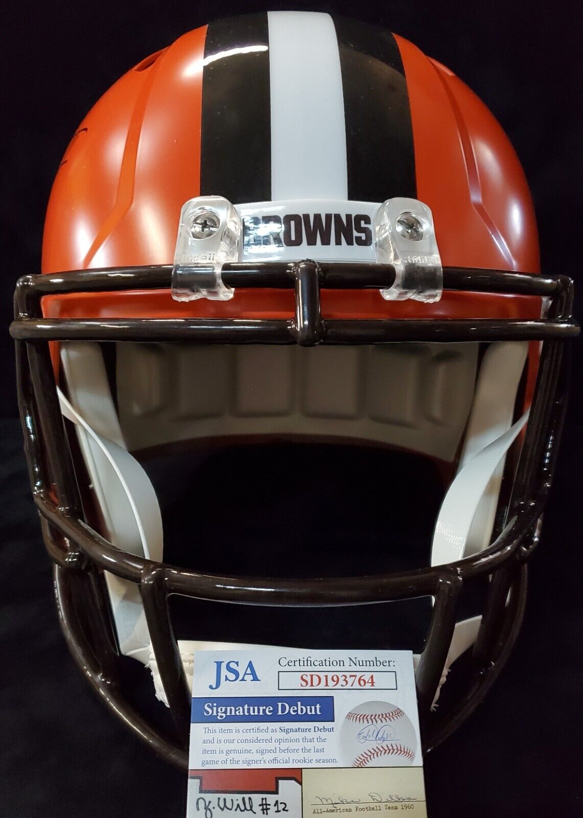 MVP Authentics Cleveland Browns Greg Newsome Ii Signed Full Size Speed Replica Helmet Jsa Coa 270 sports jersey framing , jersey framing