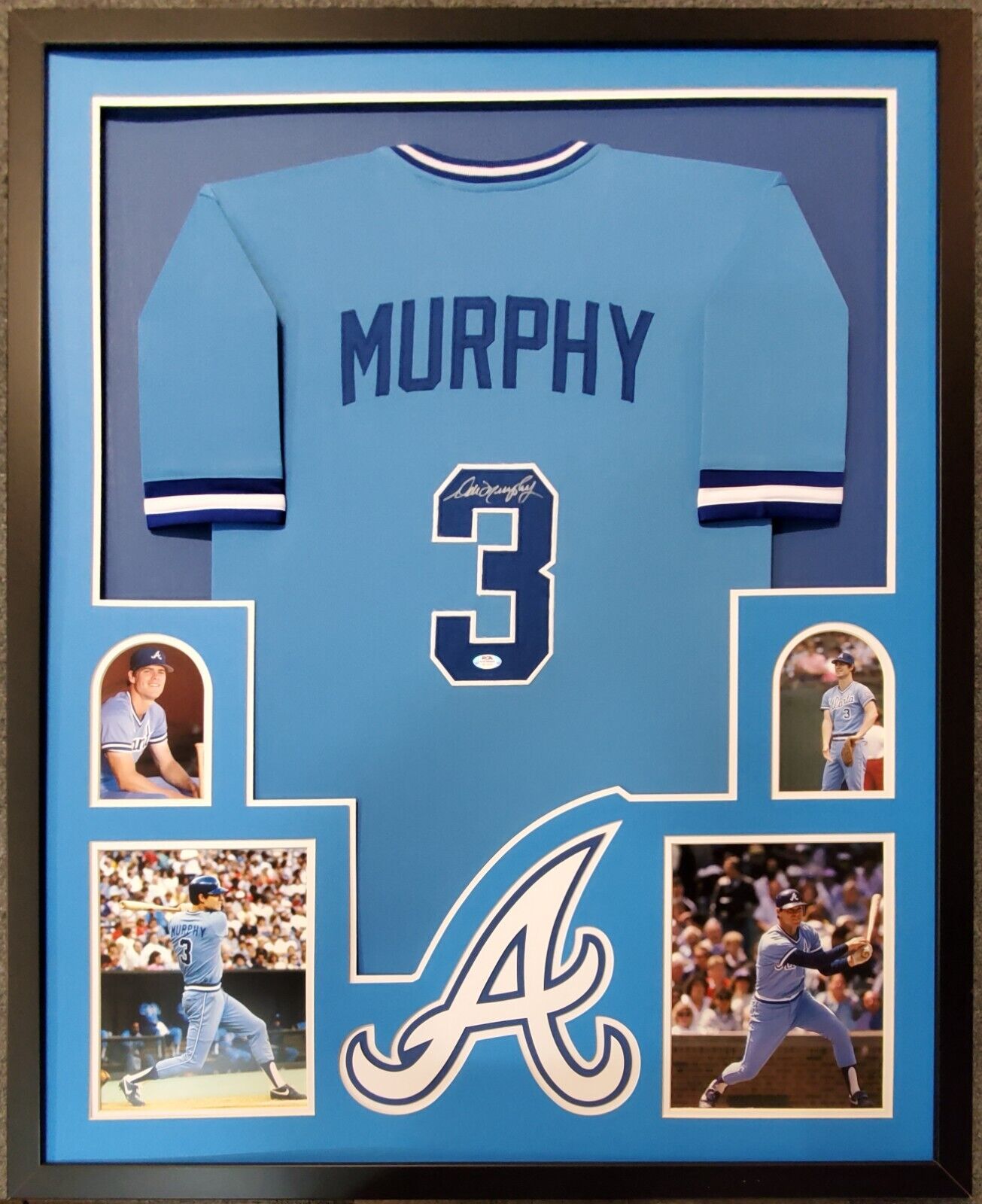 Framed Atlanta Braves Dale Murphy Autographed Signed Jersey Psa Coa
