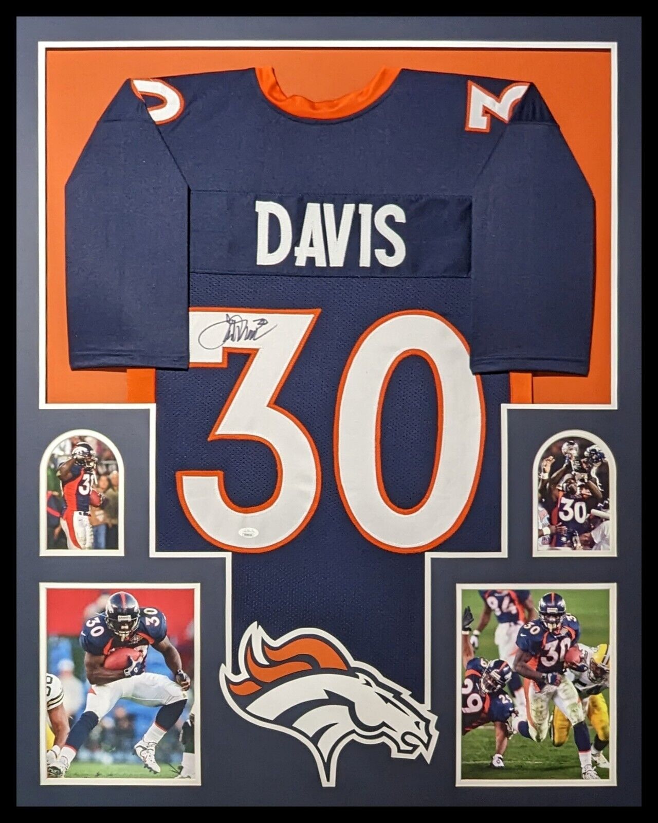 Terrell Davis Autographed and Framed Denver Broncos Jersey