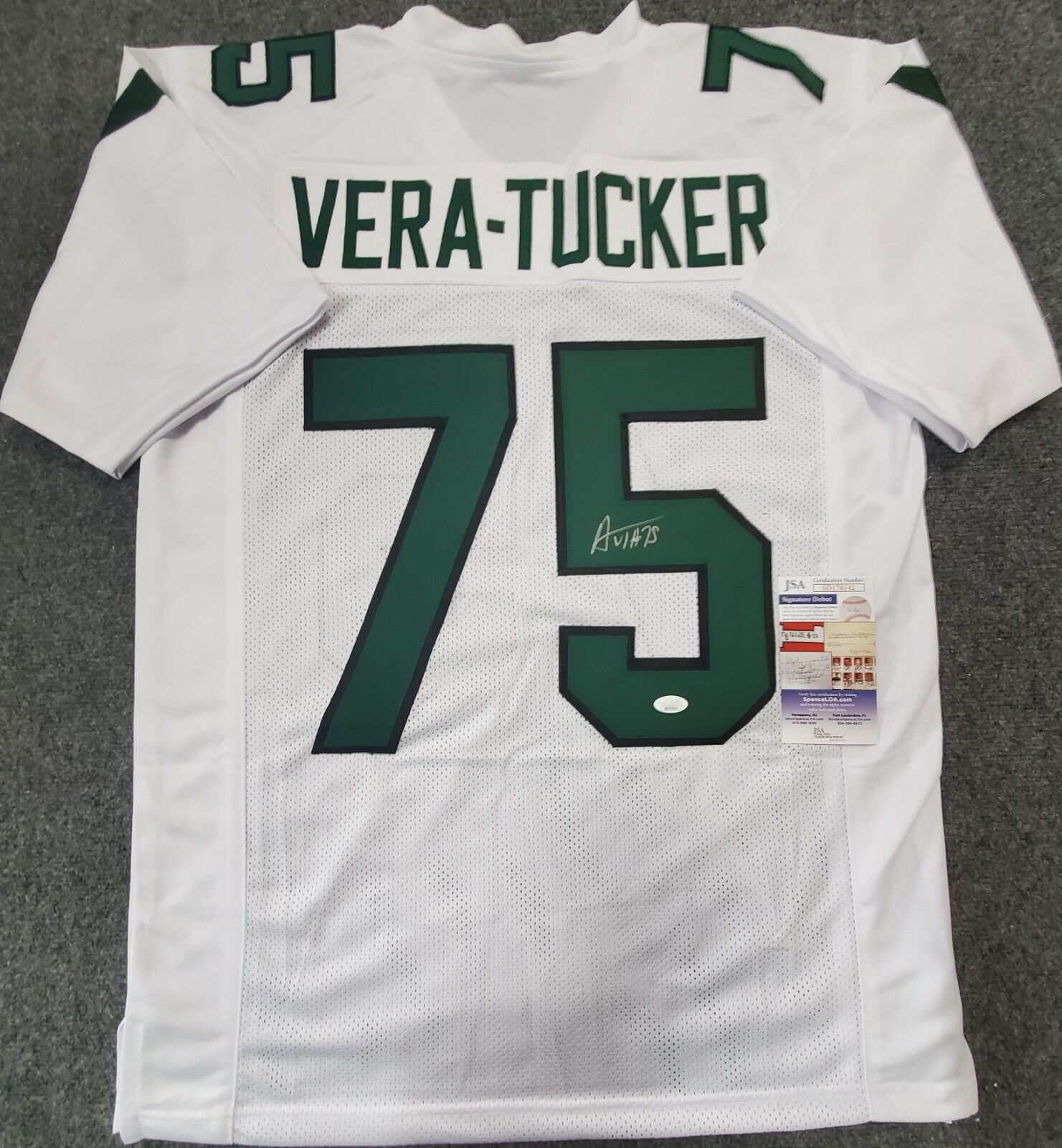 New York Jets Alijah Vera-Tucker Autographed Signed Jersey Jsa Coa – MVP  Authentics