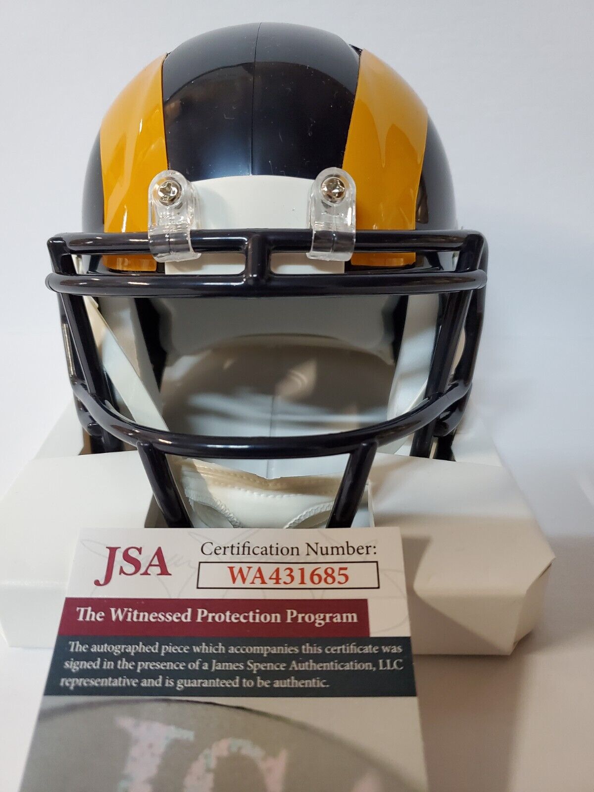 MVP Authentics Los Angeles Rams Eric Weddle Signed Throwback Mini Helmet Jsa Coa 126 sports jersey framing , jersey framing