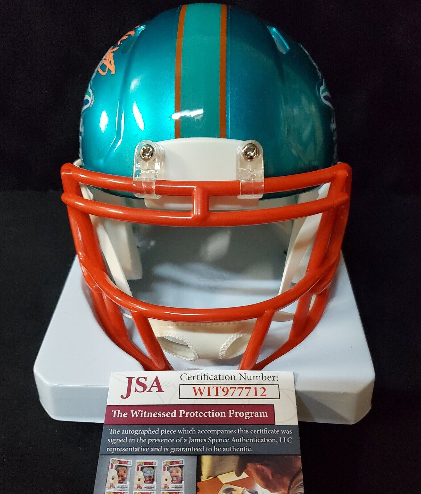 MVP Authentics Miami Dolphins Jevon Holland Autographed Signed Flash Mini Helmet Jsa Coa 117 sports jersey framing , jersey framing