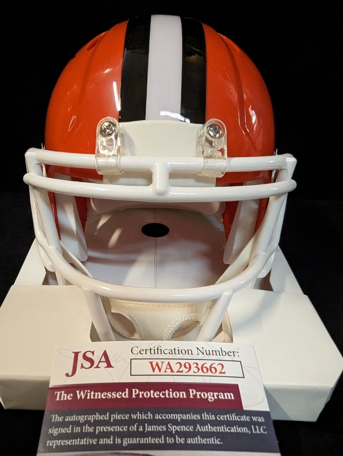 MVP Authentics Cleveland Browns Ozzie Newsome Autographed Signed Speed Mini Helmet Jsa Coa 90 sports jersey framing , jersey framing