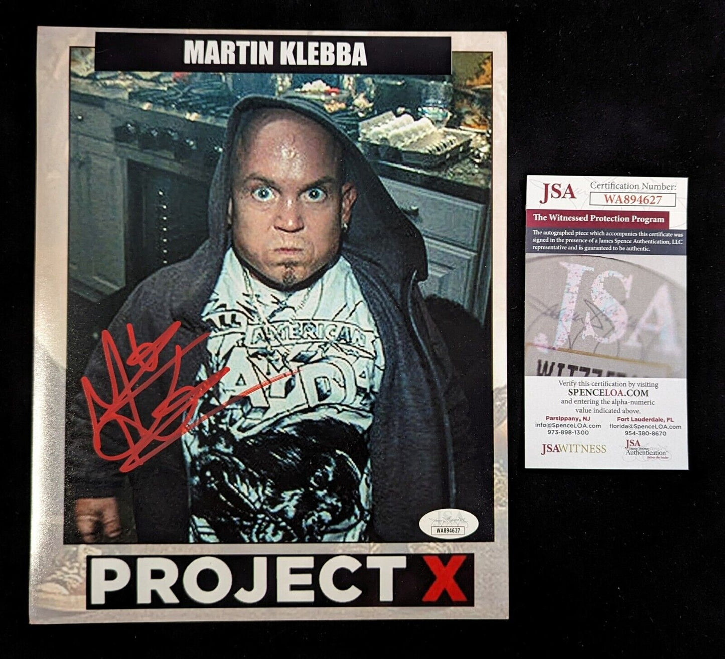 MVP Authentics Martin Klebba Project X Hand Signed Autographed 8 X 10 Photo Jsa Coa 67.50 sports jersey framing , jersey framing