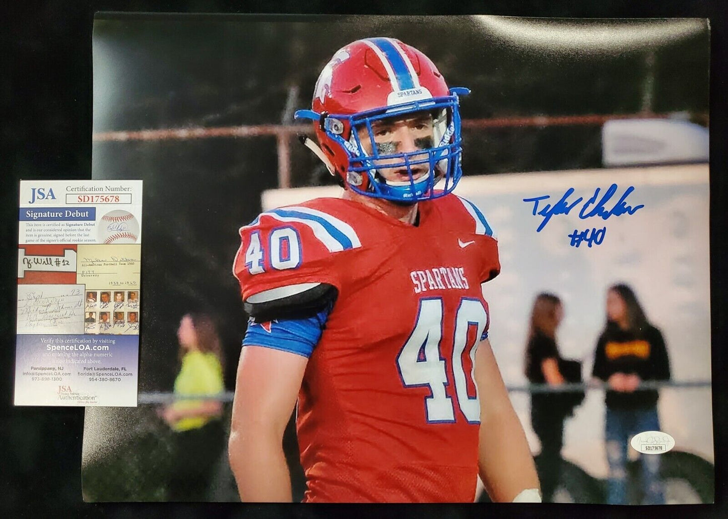 MVP Authentics North Schuylkill Spartans Tyler Elsdon Autographed Signed 11X14 Photo Jsa Coa 45 sports jersey framing , jersey framing