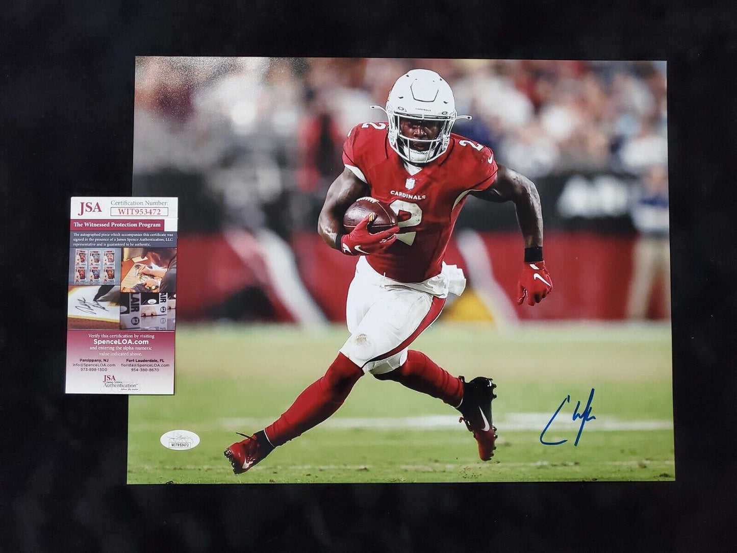 MVP Authentics Arizona Cardinals Chase Edmonds Autographed 11X14 Photo Jsa Coa 54 sports jersey framing , jersey framing