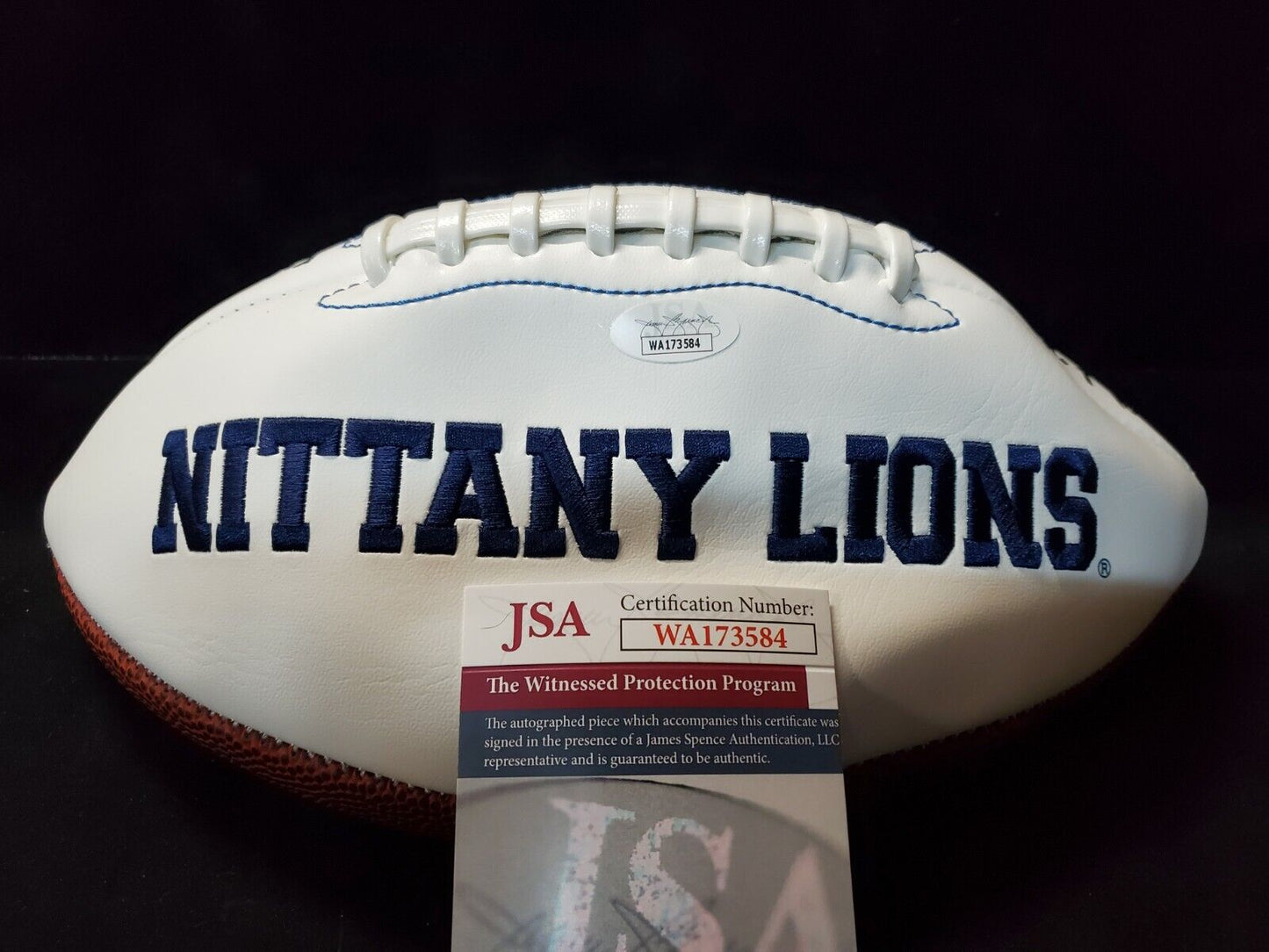 MVP Authentics Psu Logo Ball Marcus Allen Grant Haley Daesean Hamilton Nick Scott Signed Jsa 202.50 sports jersey framing , jersey framing