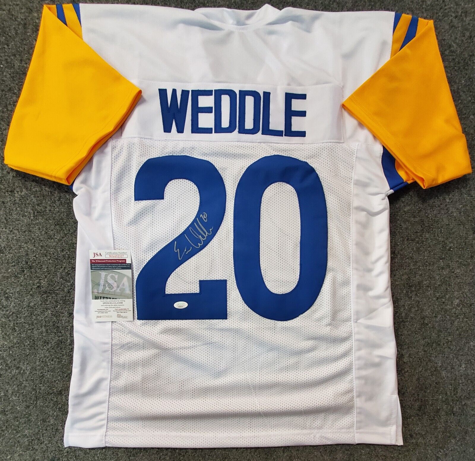 Eric Weddle Signed Los Angeles Rams Custom Jersey (JSA Witness COA)