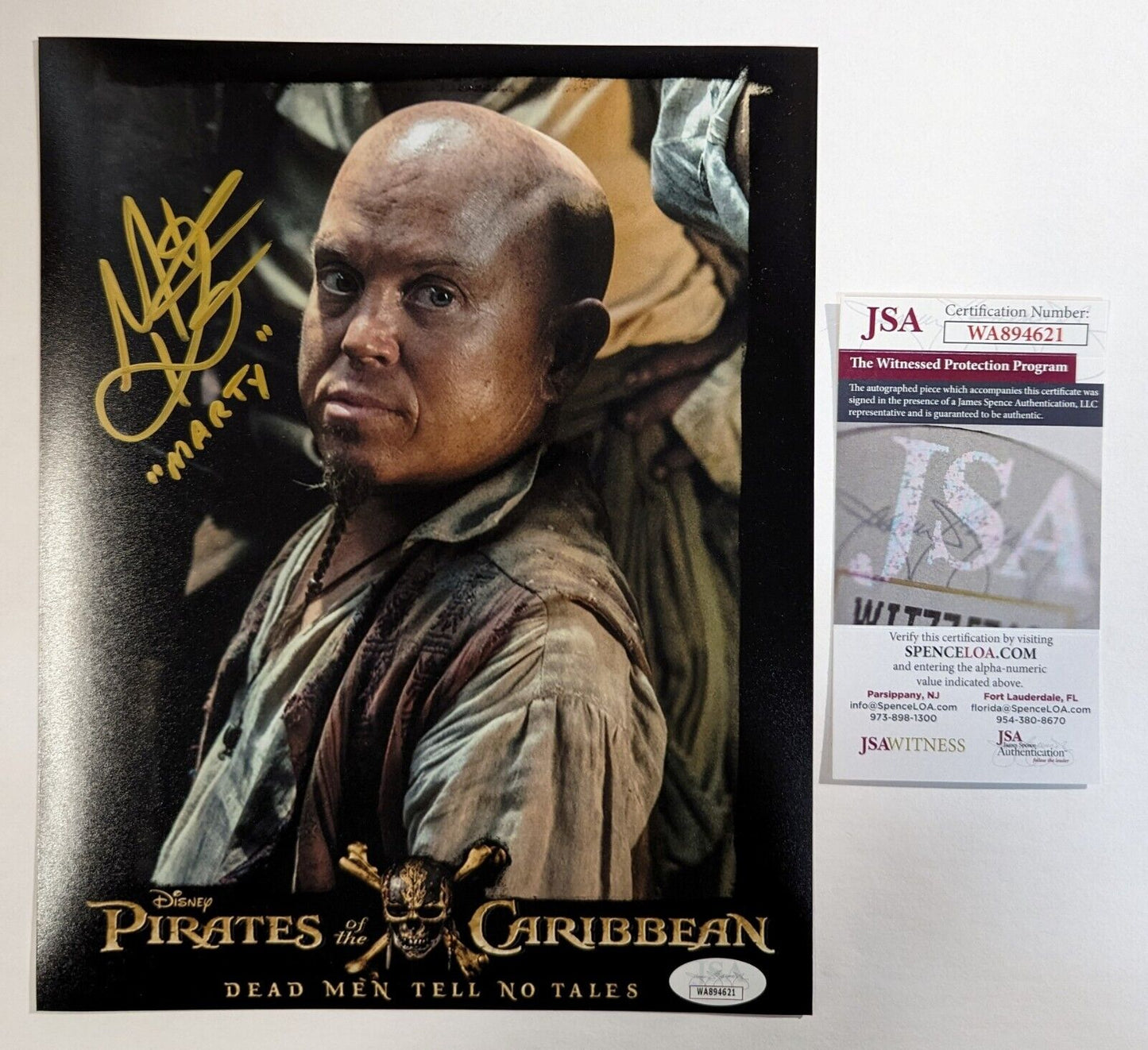 MVP Authentics Martin Klebba Pirates Of Caribbean Hand Signed Autographed 8 X 10 Photo Jsa Coa 67.50 sports jersey framing , jersey framing