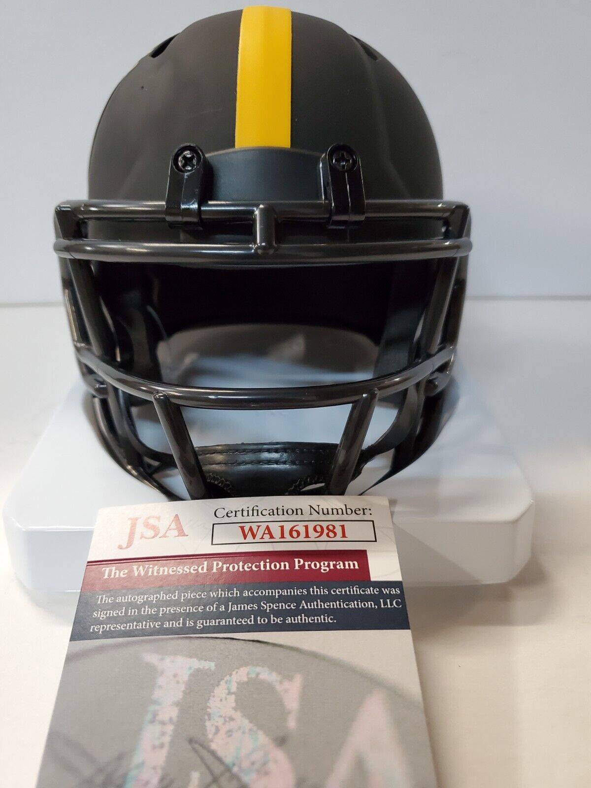 MVP Authentics Pittsburgh Steelers Tommy Maddox Signed Eclipse Mini Helmet Jsa Coa 90 sports jersey framing , jersey framing