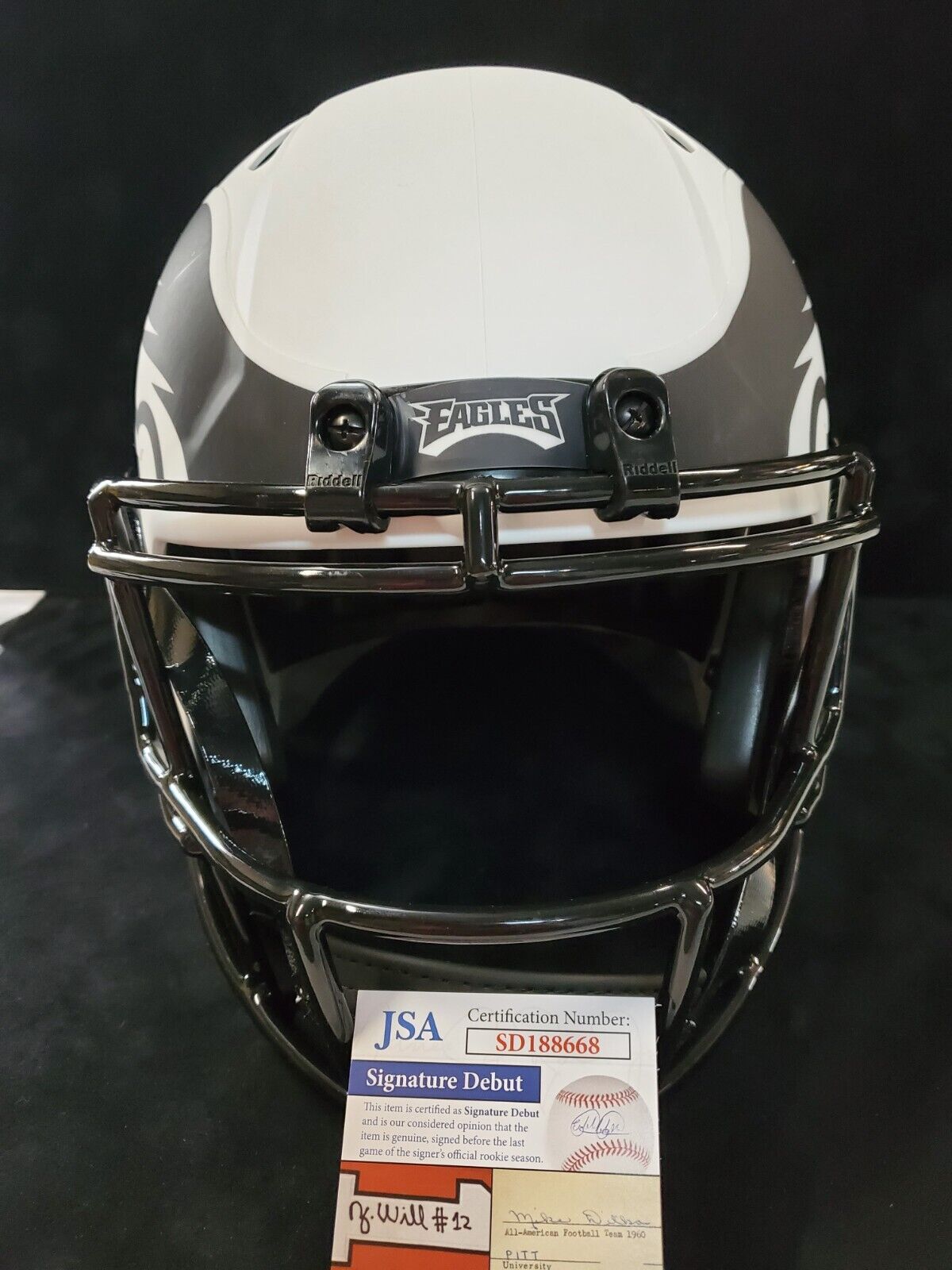 MVP Authentics Philadelphia Eagles Jordan Davis Signed Full Size Lunar Replica Helmet Jsa Coa 315 sports jersey framing , jersey framing