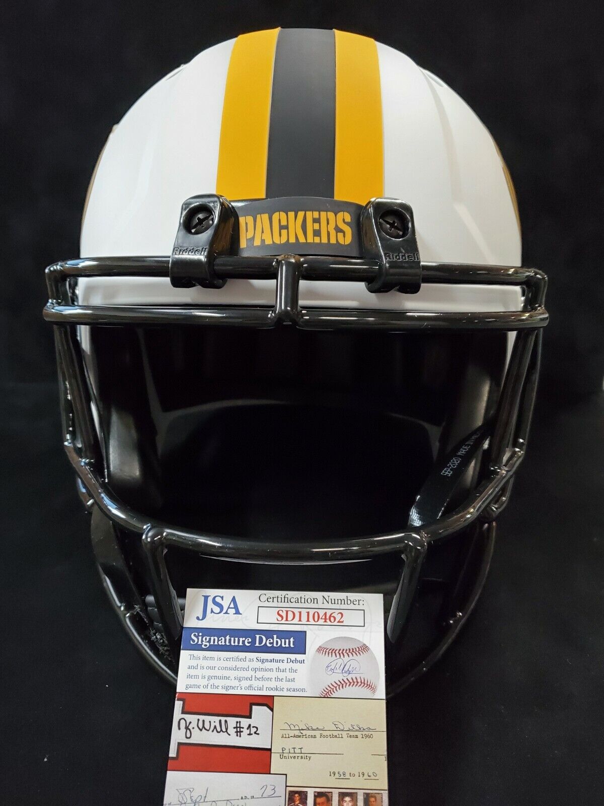 MVP Authentics Green Bay Packers Amari Rodgers Signed Insc Full Size Lunar Rep Helmet Jsa Coa 247.50 sports jersey framing , jersey framing