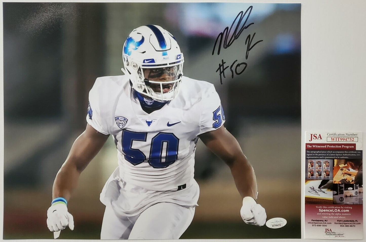 MVP Authentics Buffalo Bulls Malcom Koonce Autographed Signed 11X14 Photo Jsa Coa 63 sports jersey framing , jersey framing