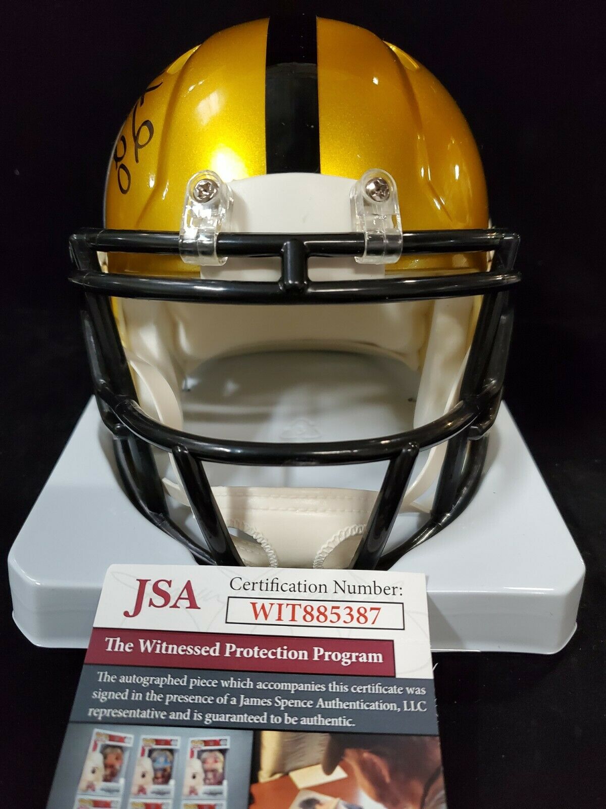 MVP Authentics Pittsburgh Steelers Cam Sutton Autographed Signed Flash Mini Helmet Jsa Coa 98.10 sports jersey framing , jersey framing