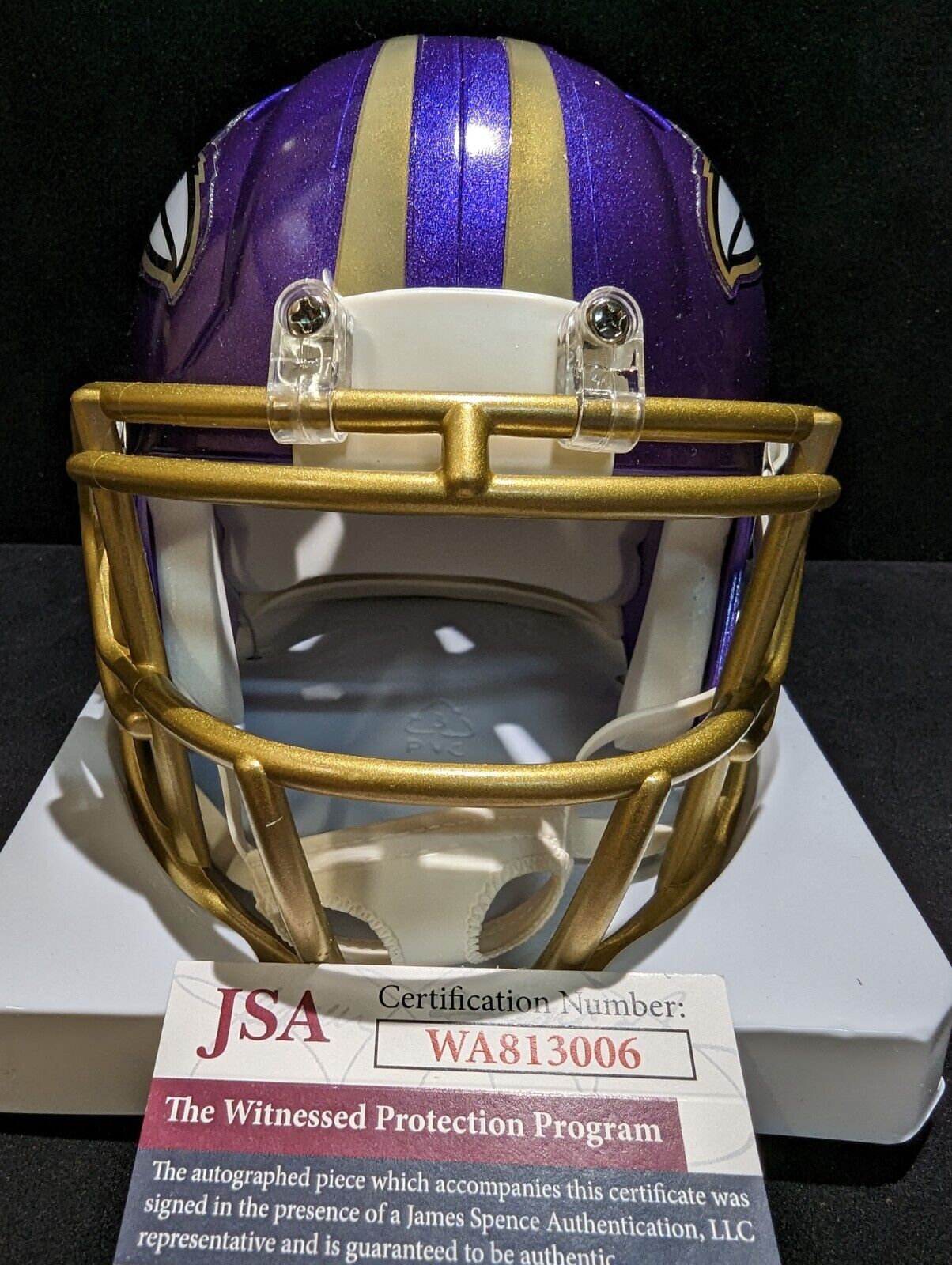 MVP Authentics Baltimore Ravens Patrick Queen Autographed Signed Flash Mini Helmet Jsa Coa 135 sports jersey framing , jersey framing