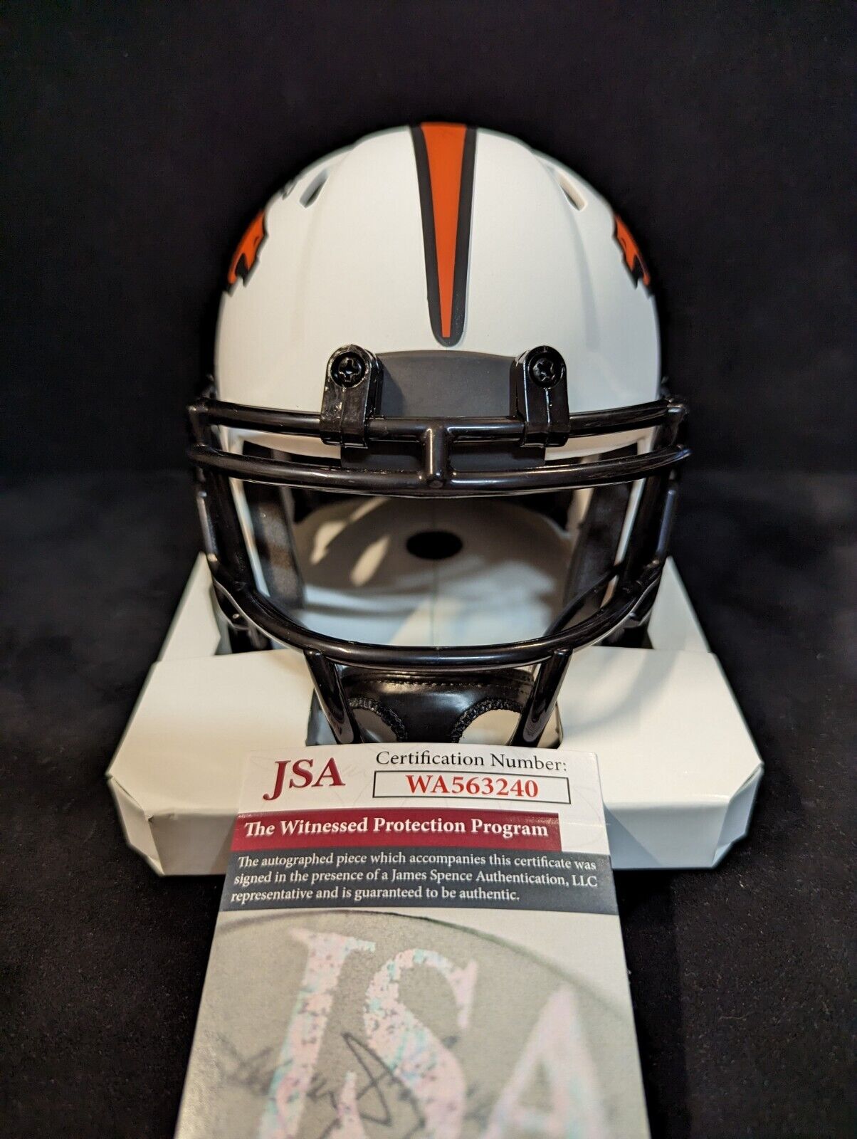 MVP Authentics Denver Broncos Clinton Portis Autographed Signed Lunar Mini Helmet Jsa Coa 89.10 sports jersey framing , jersey framing