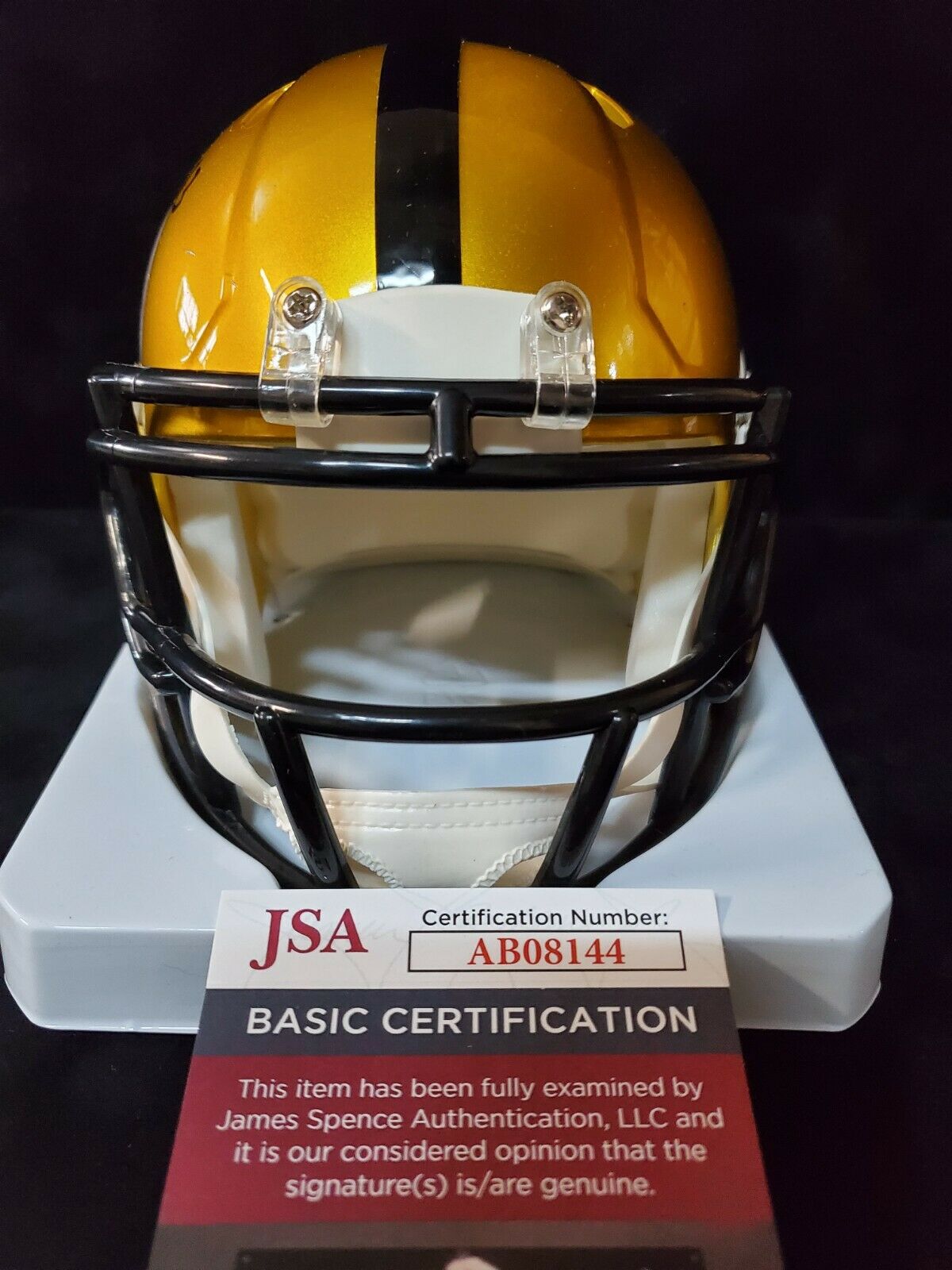 MVP Authentics Pittsburgh Steelers John "Frenchy" Fuqua Signed Flash Mini Helmet Jsa Coa 72 sports jersey framing , jersey framing