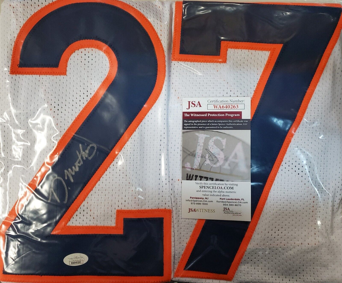 MVP Authentics Denver Broncos Damarri Mathis Autographed Signed Jersey Jsa Coa 112.50 sports jersey framing , jersey framing