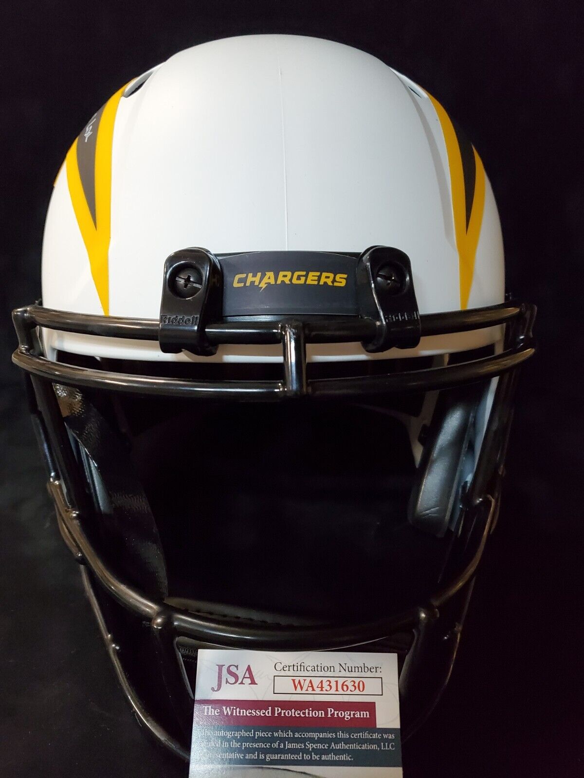 MVP Authentics San Diego Chargers Eric Weddle Signed 3X Insc Full Size Lunar Rep Helmet Jsa Coa 405 sports jersey framing , jersey framing