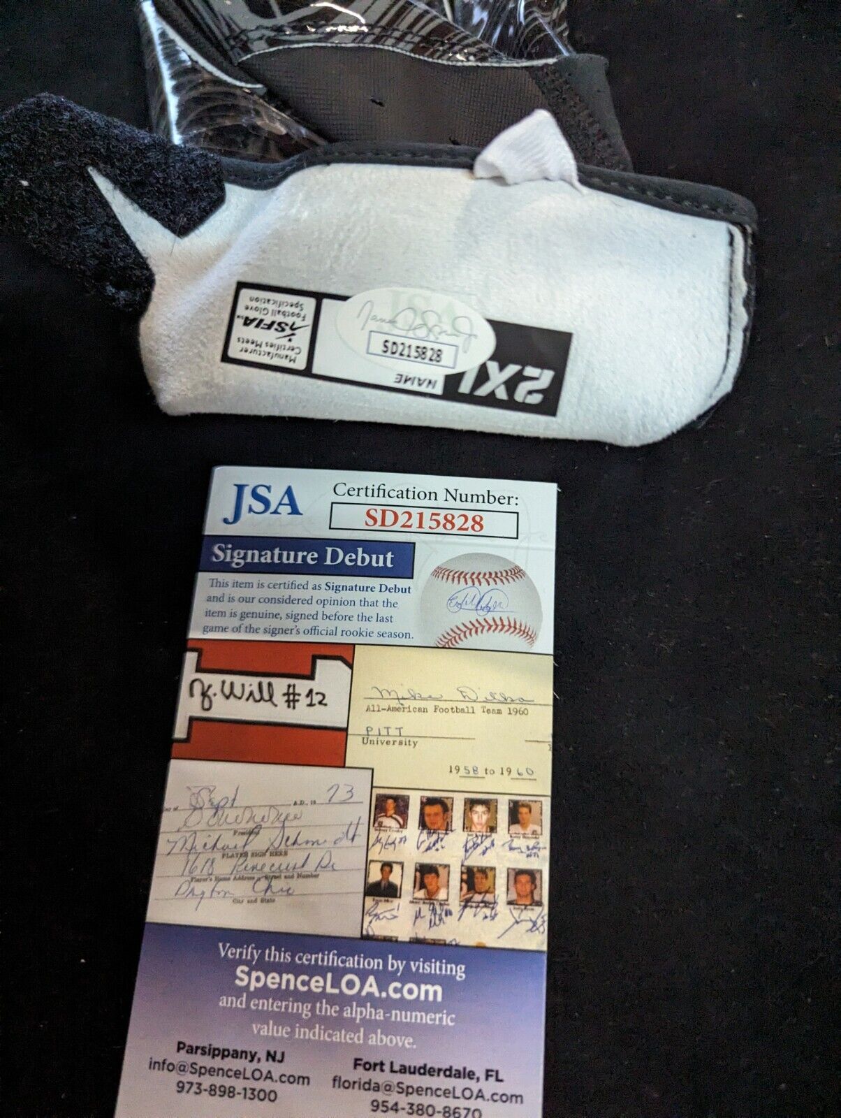 MVP Authentics Pittsburgh Steelers Broderick Jones Signed Glove Jsa Coa 85.50 sports jersey framing , jersey framing