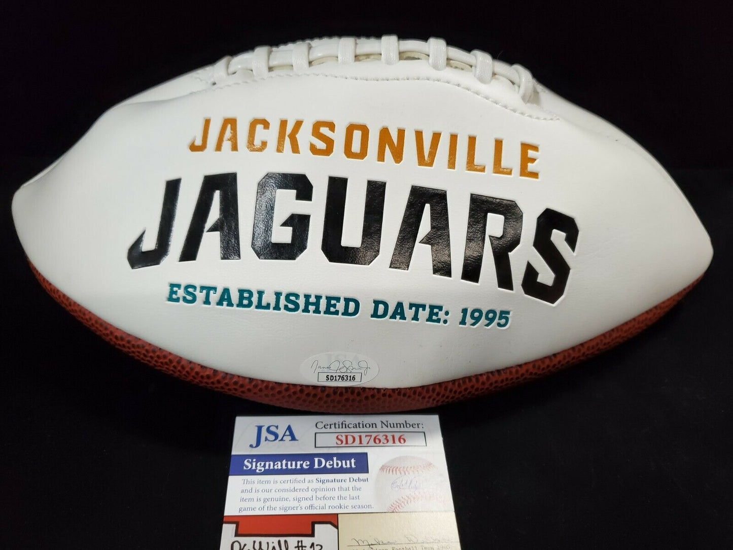 MVP Authentics Jacksonville Jaguars Tyson Campbell Autographed Signed Logo Football Jsa Coa 117 sports jersey framing , jersey framing