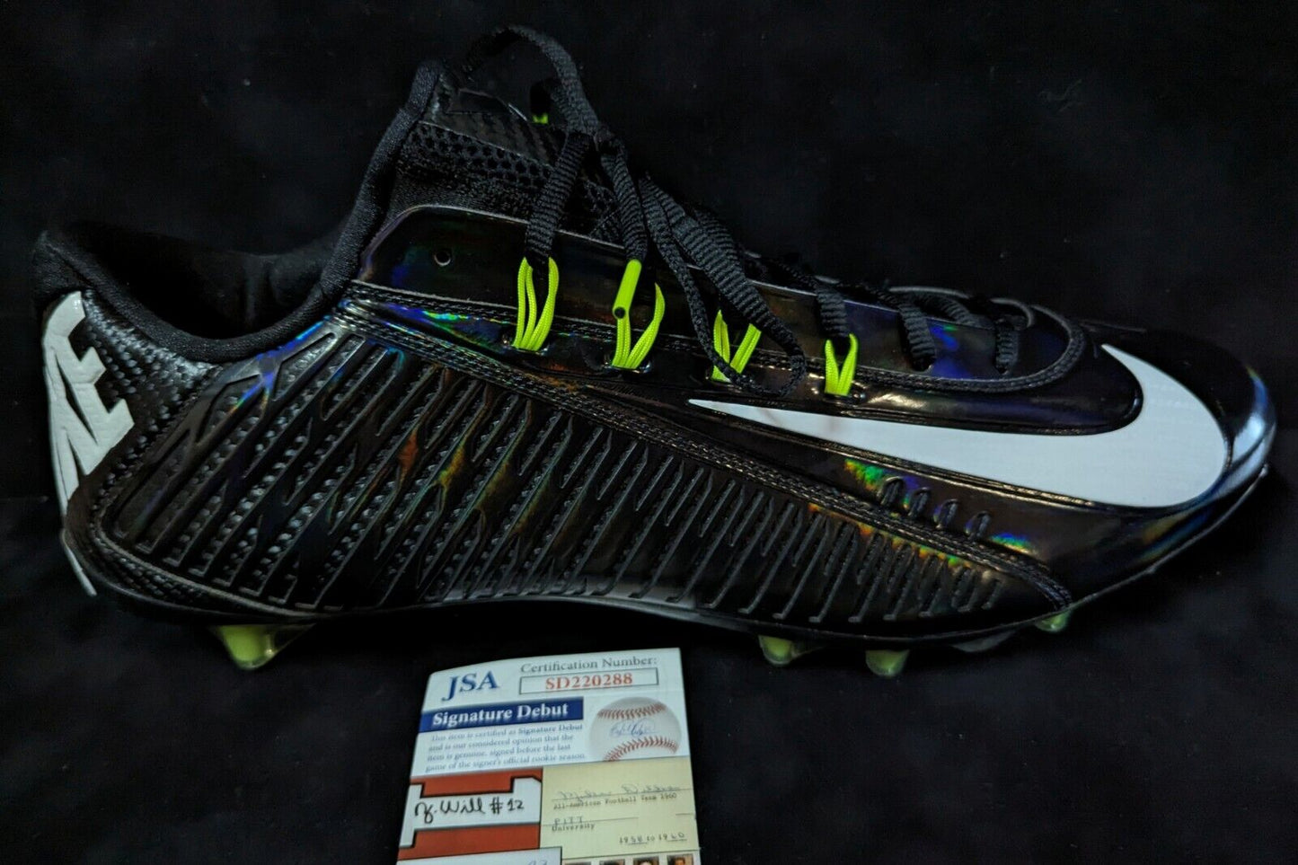 MVP Authentics Pittsburgh Steelers Joey Porter Jr Autographed Signed Cleat Jsa Coa 117 sports jersey framing , jersey framing