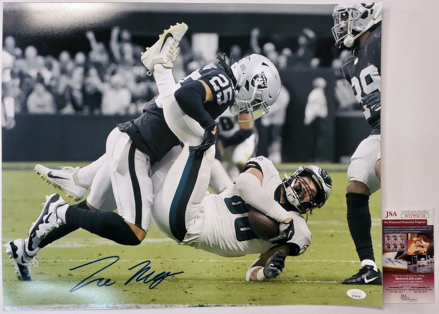 MVP Authentics Las Vegas Raiders Trevon Moehrig Autographed 16X20 Photo Jsa Coa 90 sports jersey framing , jersey framing