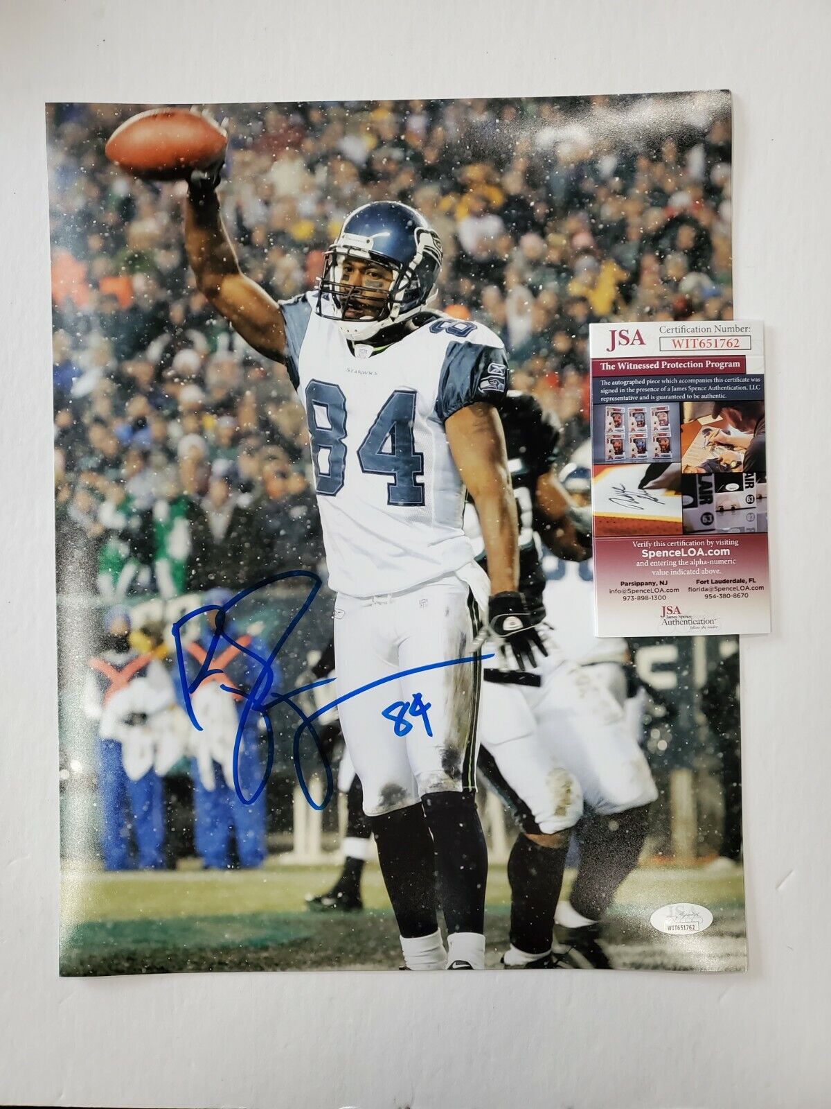MVP Authentics Seattle Seahawks Bobby Engram Autographed Signed 11X14 Photo Jsa Coa 71.10 sports jersey framing , jersey framing