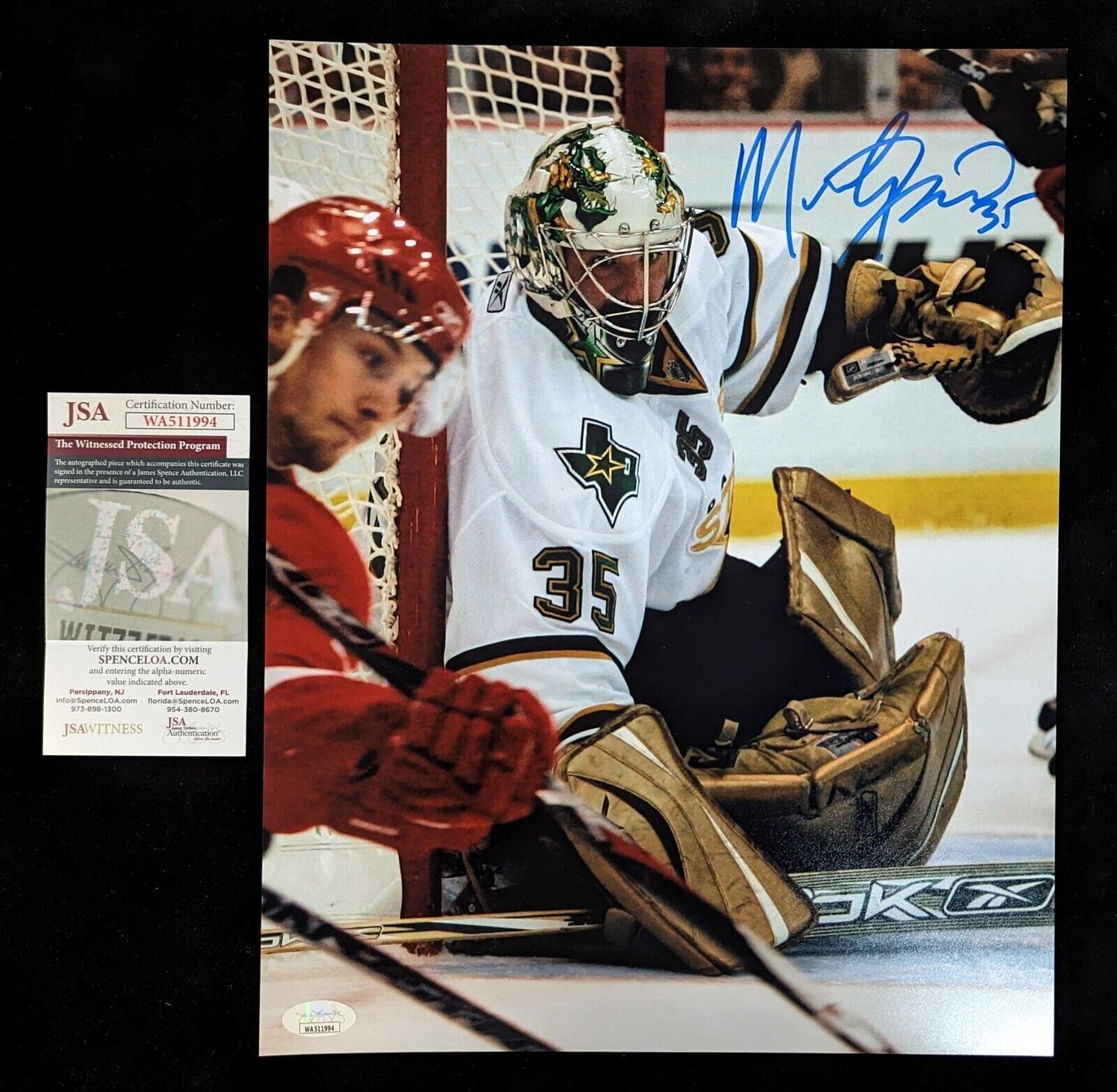 MVP Authentics Dallas Stars Marty Turco Autographed Signed 11X14 Photo Jsa Coa 76.50 sports jersey framing , jersey framing