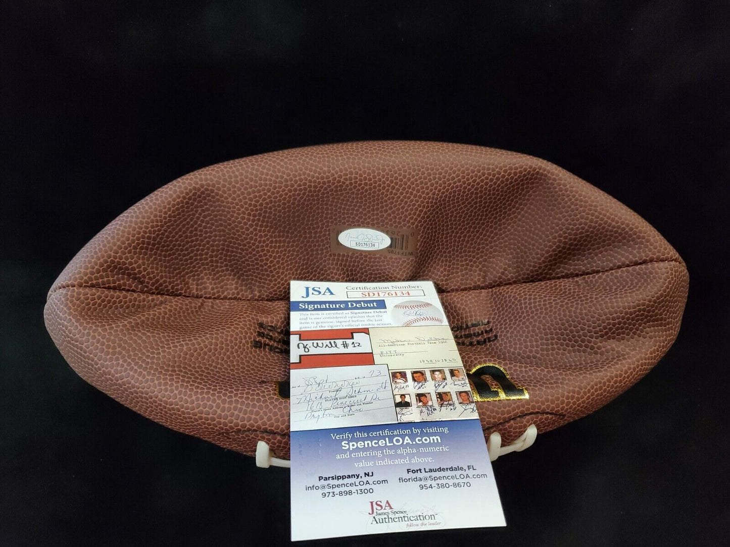 MVP Authentics Georgia Bulldogs Nakobe Dean Signed Football Jsa Coa 117 sports jersey framing , jersey framing