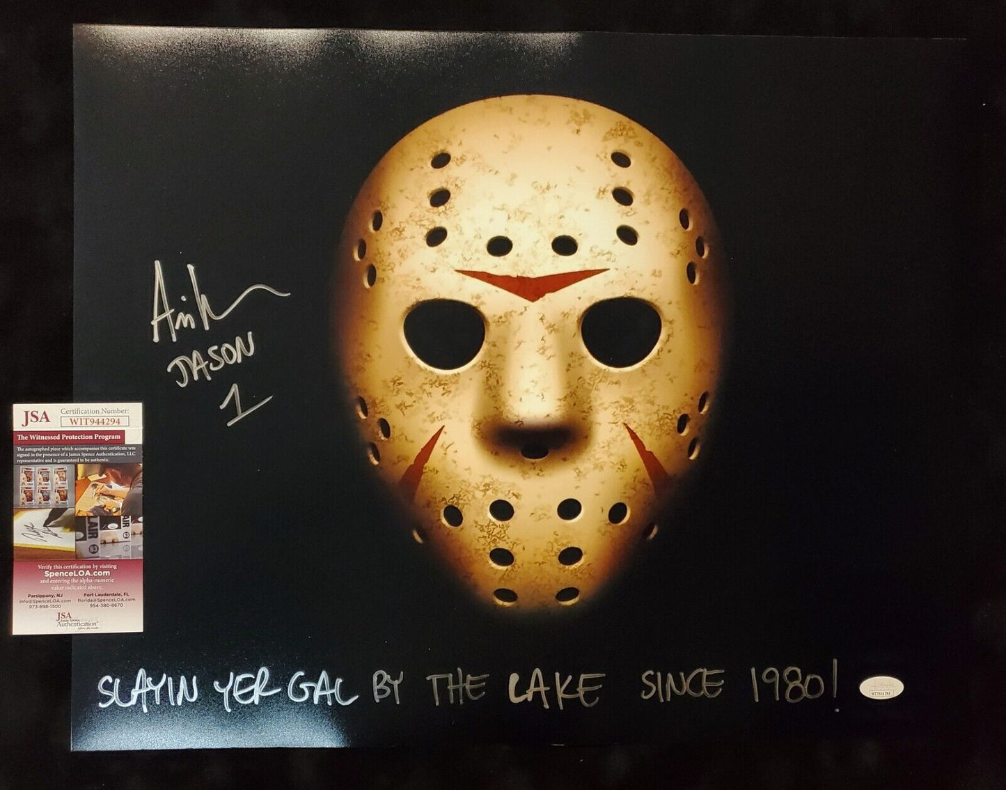 MVP Authentics Ari Lehman Signed 2X Inscribed Jason Voorhees Friday The 13Th 16X20 Photo Jsa 67.50 sports jersey framing , jersey framing