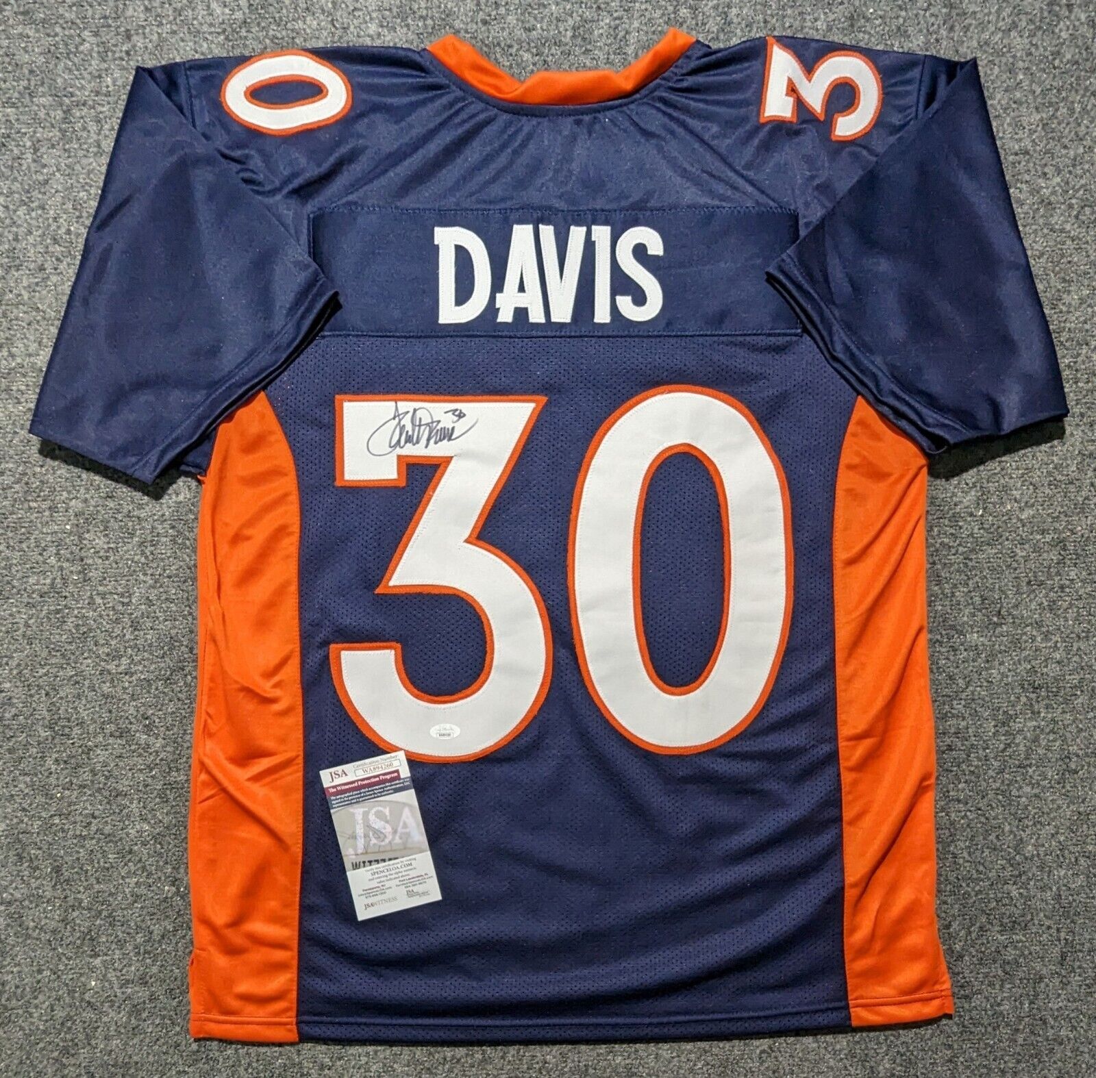Denver Broncos Terrell Davis Autographed Signed Jersey Jsa Coa