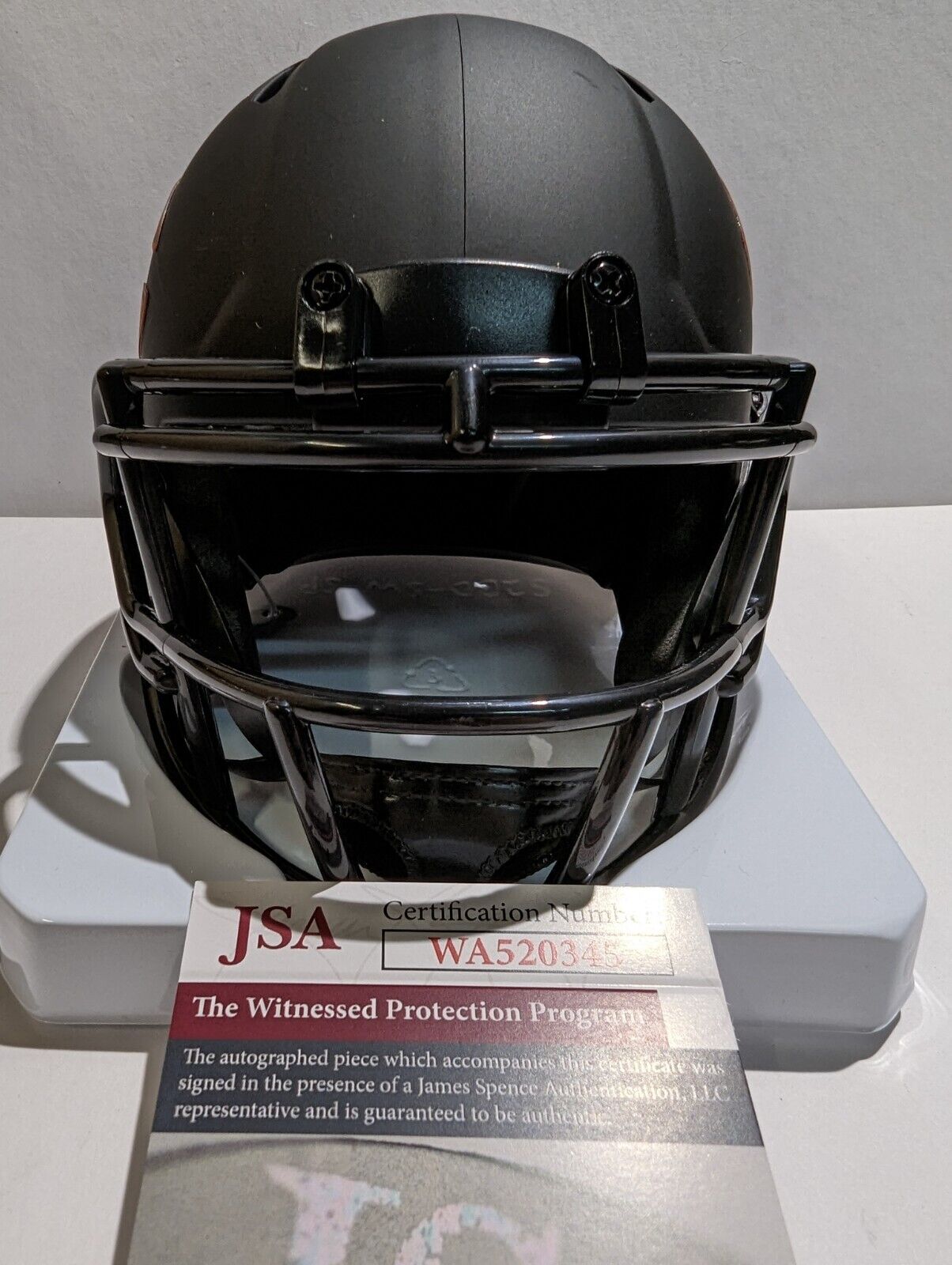 MVP Authentics Mike Singletary Signed Chicago Bears Eclipse Mini Helmet Jsa Coa 108 sports jersey framing , jersey framing