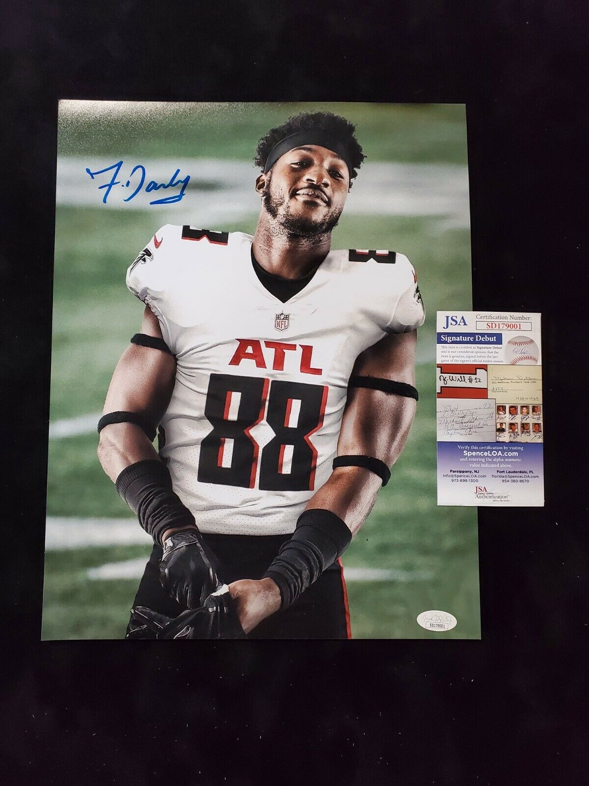 Atlanta Falcons Frank Darby Autographed Signed 11X14 Photo Jsa Coa