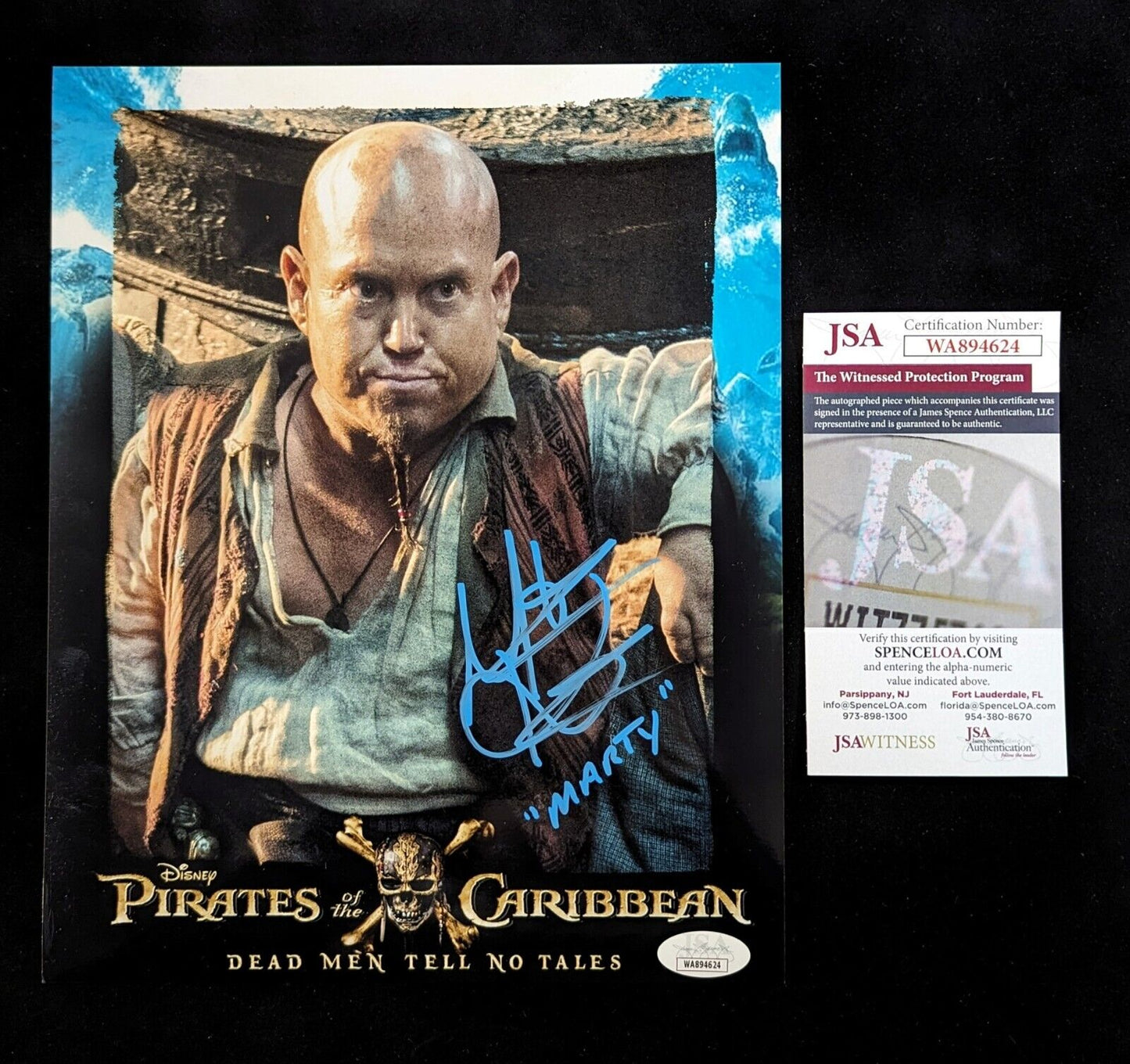MVP Authentics Martin Klebba Pirates Of Caribbean Hand Signed Autographed 8 X 10 Photo Jsa Coa 67.50 sports jersey framing , jersey framing
