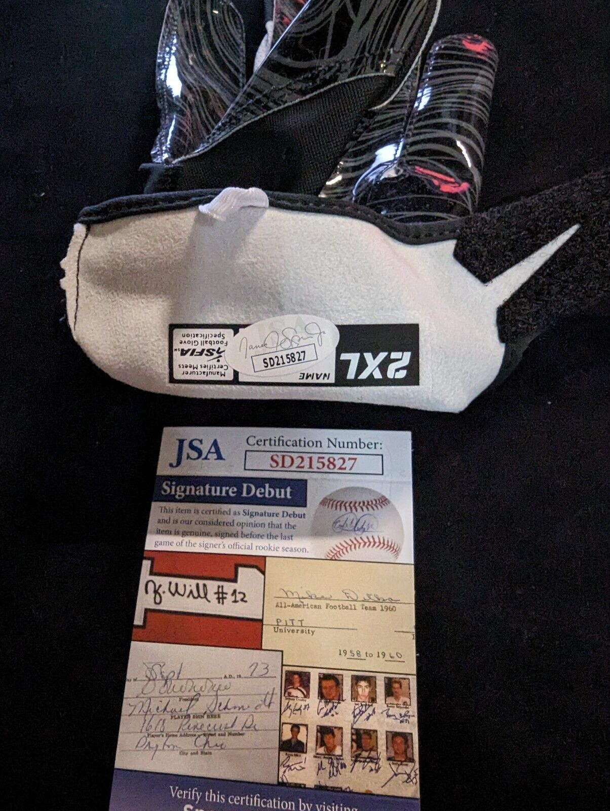 MVP Authentics Pittsburgh Steelers Broderick Jones Signed Glove Jsa Coa 85.50 sports jersey framing , jersey framing