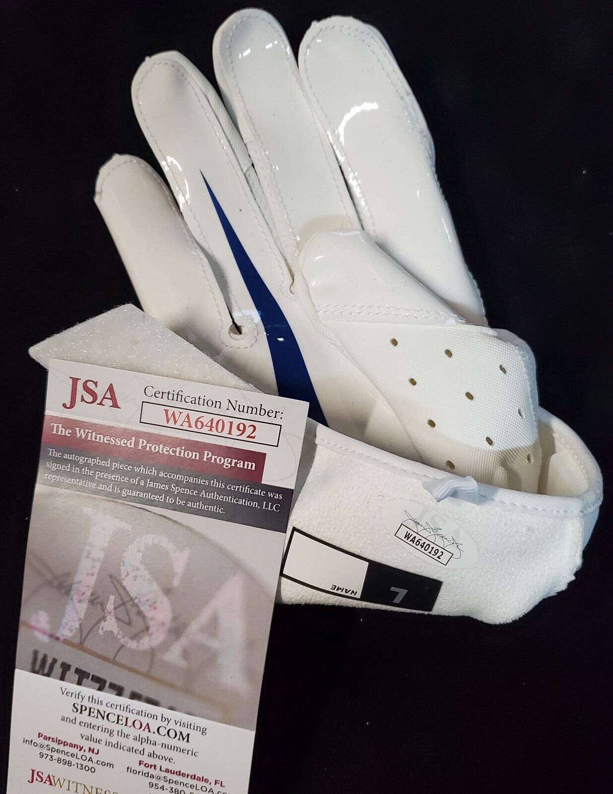 MVP Authentics Denver Broncos Damarri Mathis Autographed Signed Glove Jsa Coa 90 sports jersey framing , jersey framing