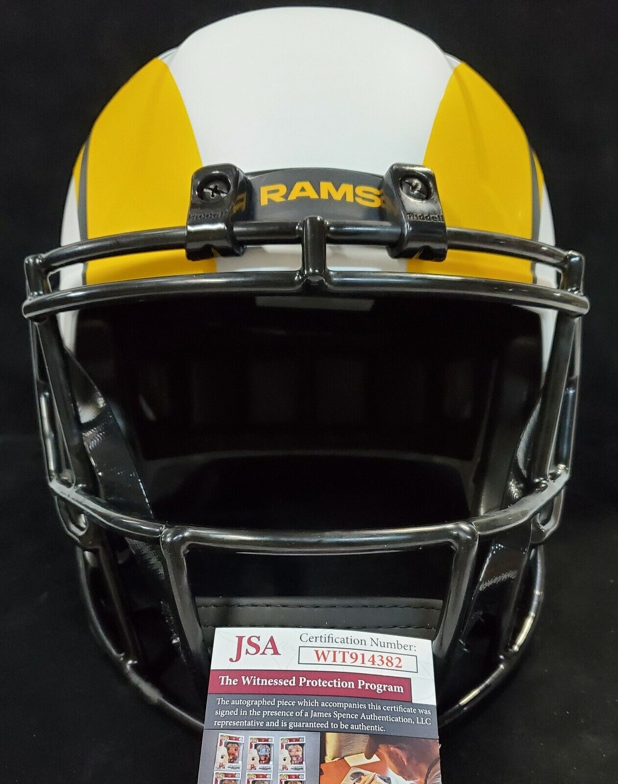 MVP Authentics La Rams Jalen Ramsey Autograph Signed Full Size Replica Lunar Helmet Jsa Coa 315 sports jersey framing , jersey framing