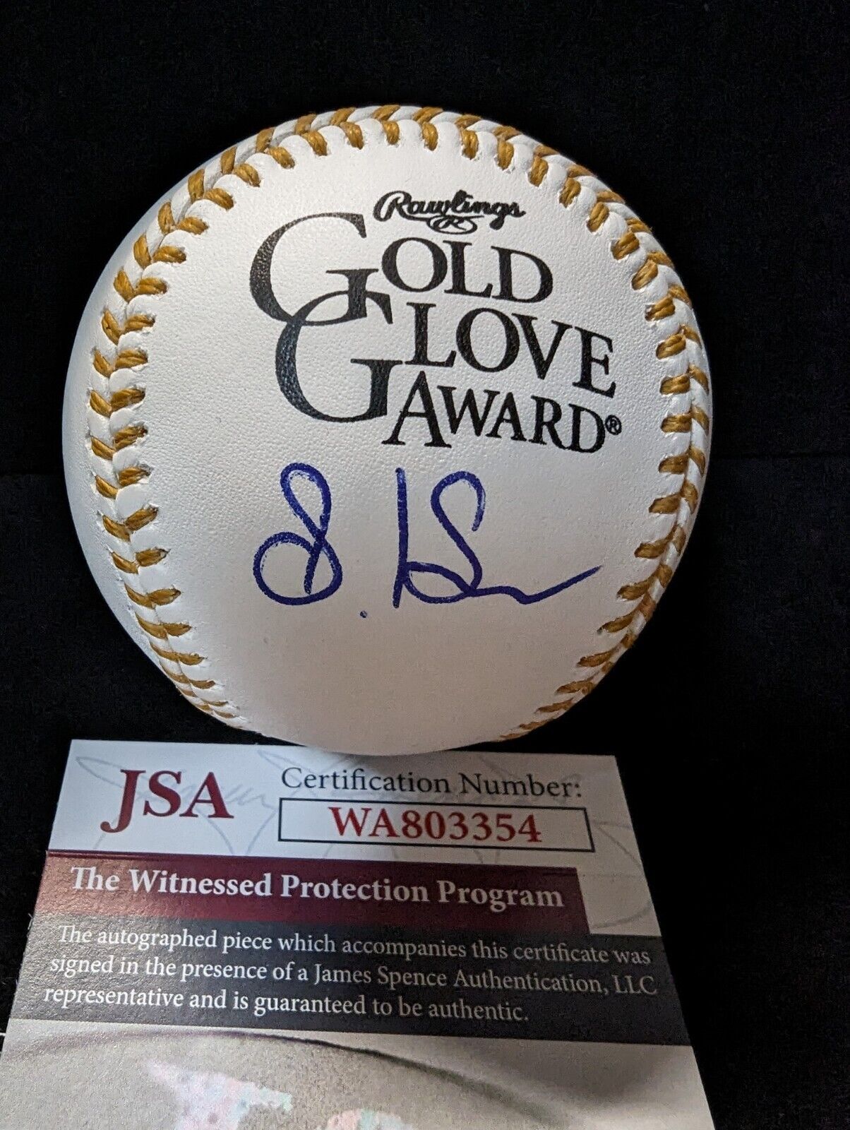 Cleveland Guardians Steven Kwan Autographed Signed Gold Glove Baseball Jsa  Coa
