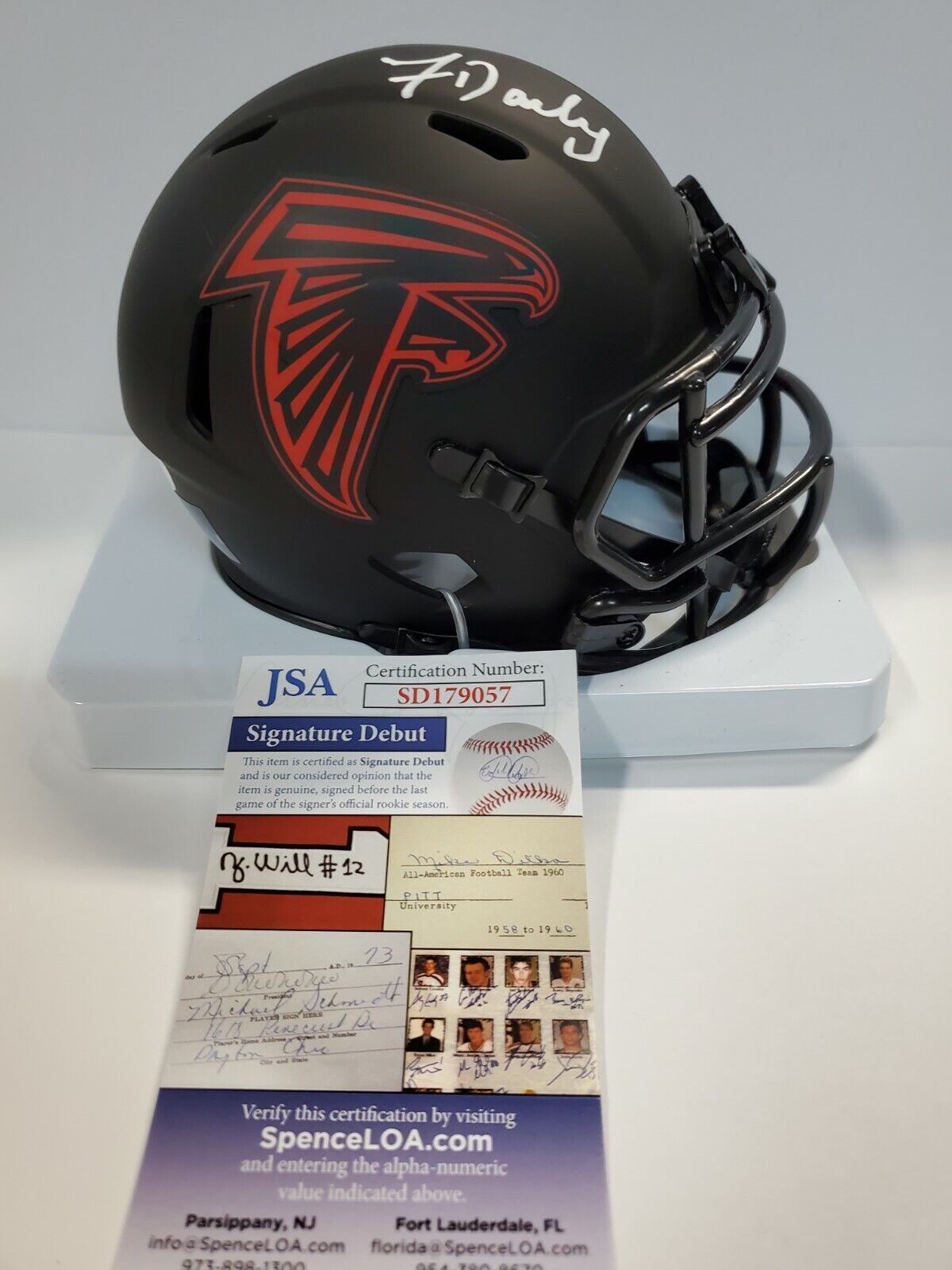 atlanta falcons mini football helmet Jersey Framing