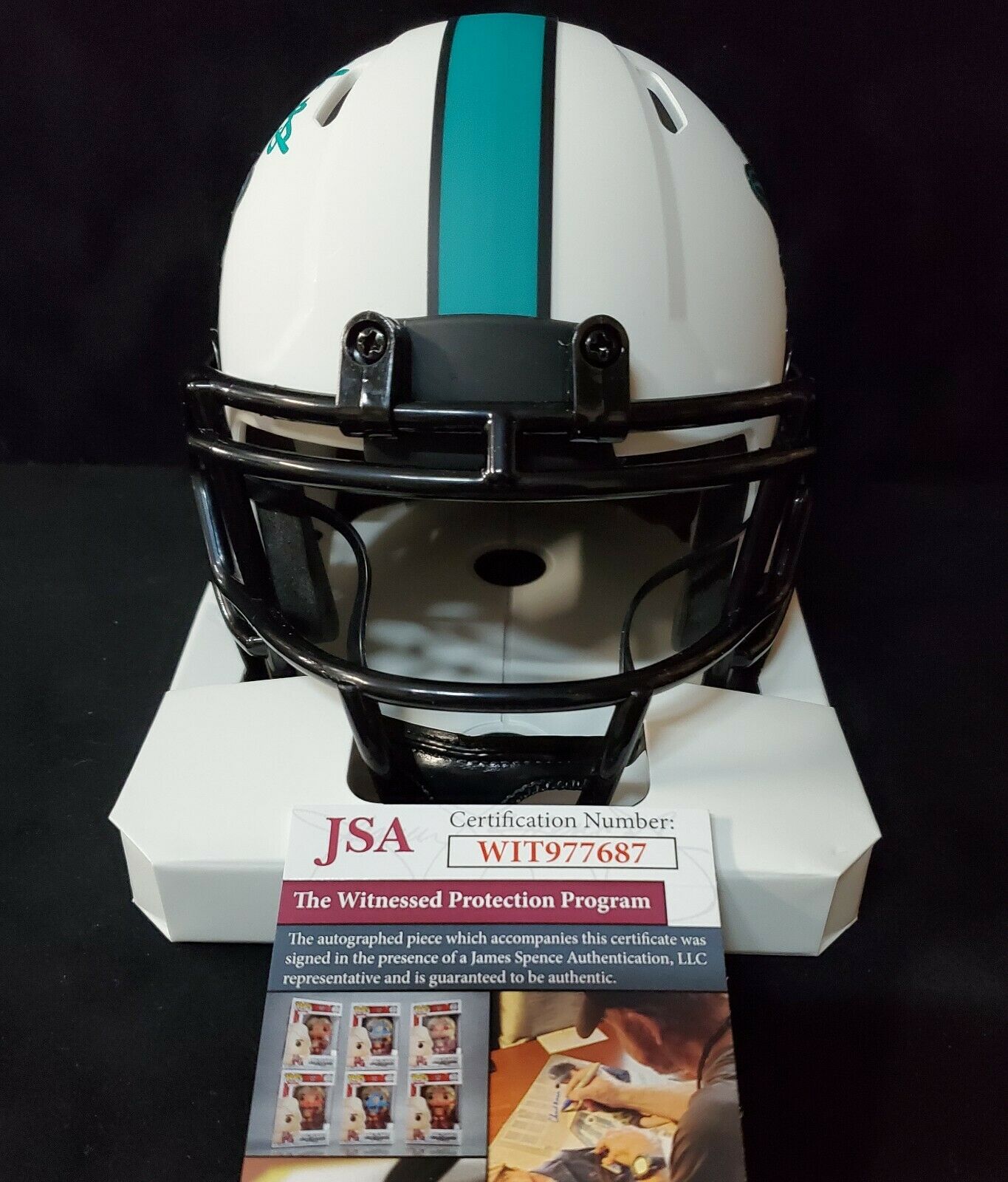 MVP Authentics Miami Dolphins Jevon Holland Autographed Signed Lunar Mini Helmet Jsa Coa 112.50 sports jersey framing , jersey framing