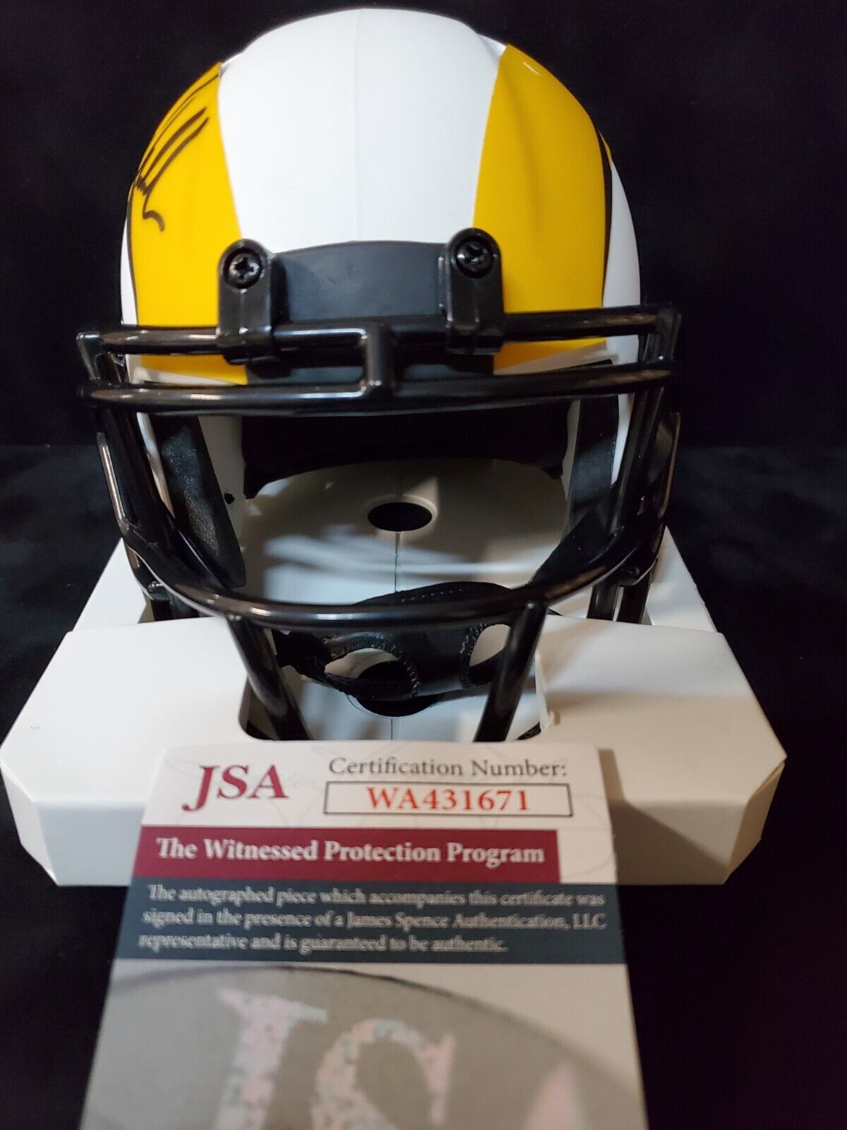 MVP Authentics Los Angeles Rams Eric Weddle Signed Lunar Mini Helmet Jsa Coa 126 sports jersey framing , jersey framing