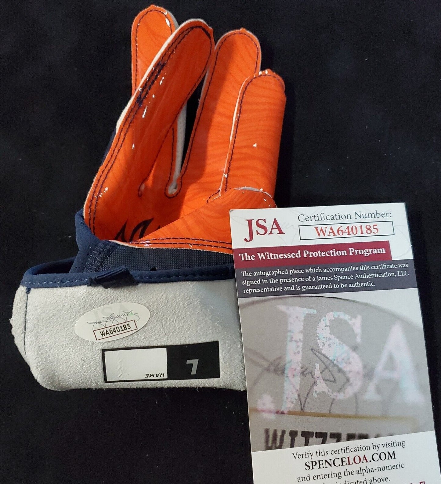 MVP Authentics Denver Broncos Damarri Mathis Autographed Signed Glove Jsa Coa 90 sports jersey framing , jersey framing