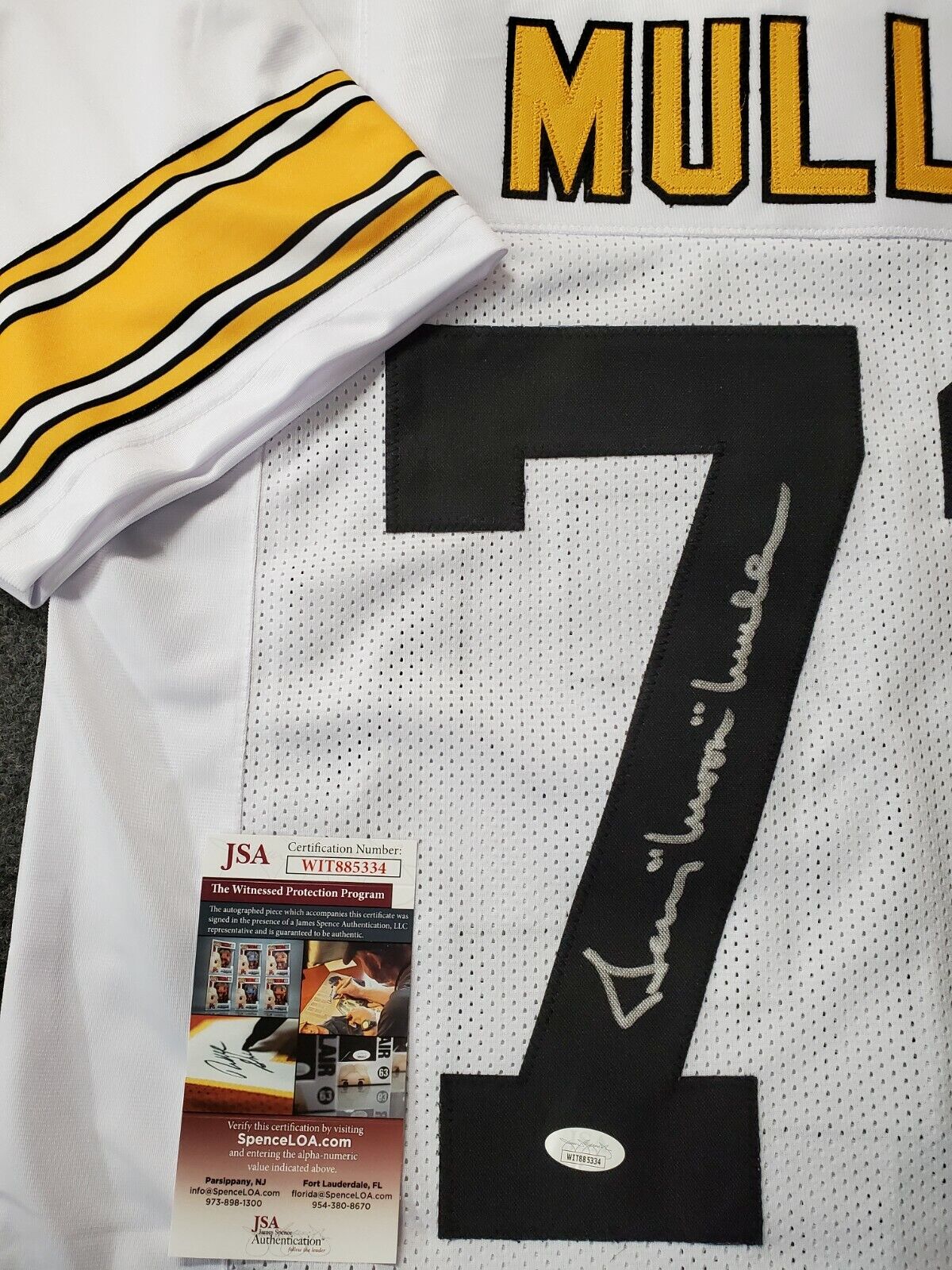 MVP Authentics Pittsburgh Steelers Gerry Mullins Autographed Signed Jersey Jsa Coa 90 sports jersey framing , jersey framing
