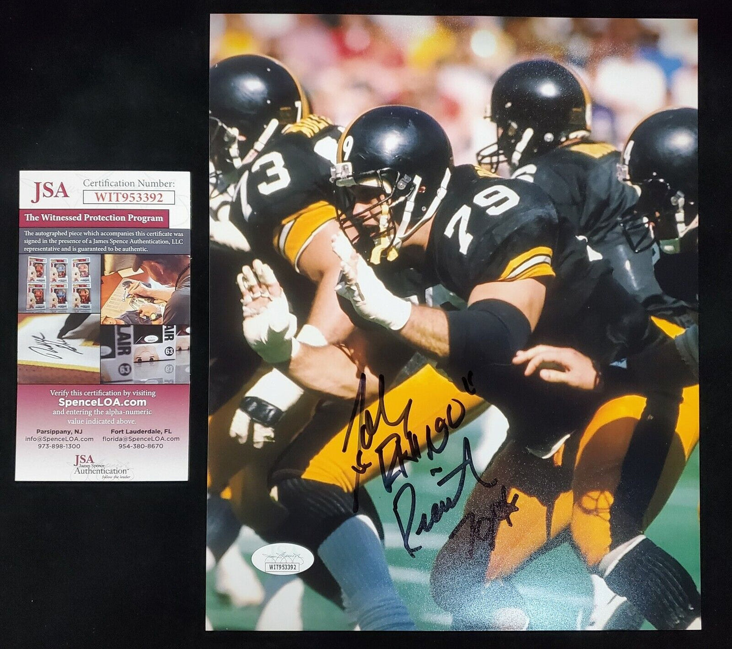 MVP Authentics Pittsburgh Steelers John Rienstra Autographed Signed 8X10 Photo Jsa Coa 45 sports jersey framing , jersey framing