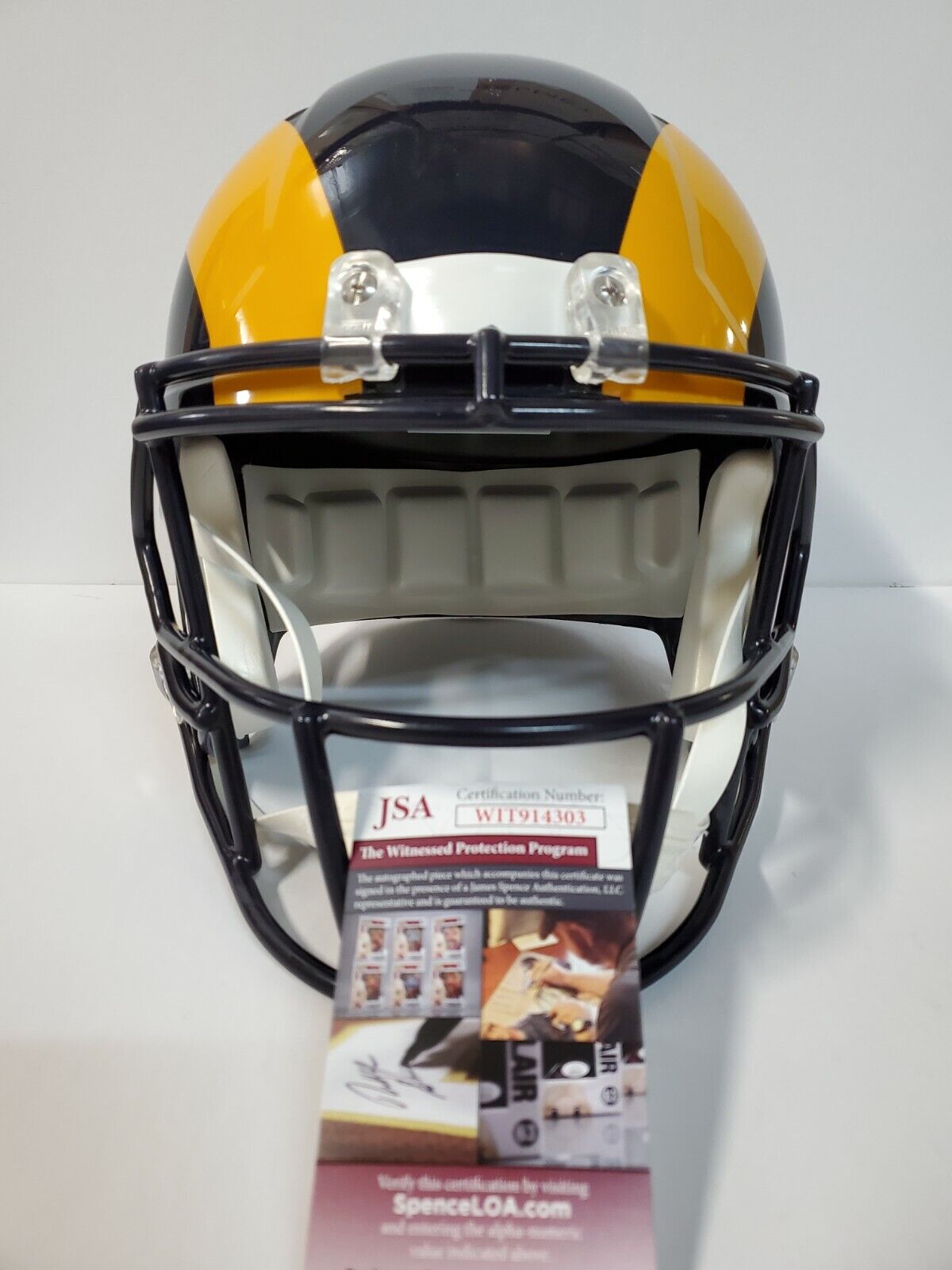 MVP Authentics La Rams Jalen Ramsey Autograph Signed Full Size Replica Throwback Helmet Jsa Coa 305.10 sports jersey framing , jersey framing