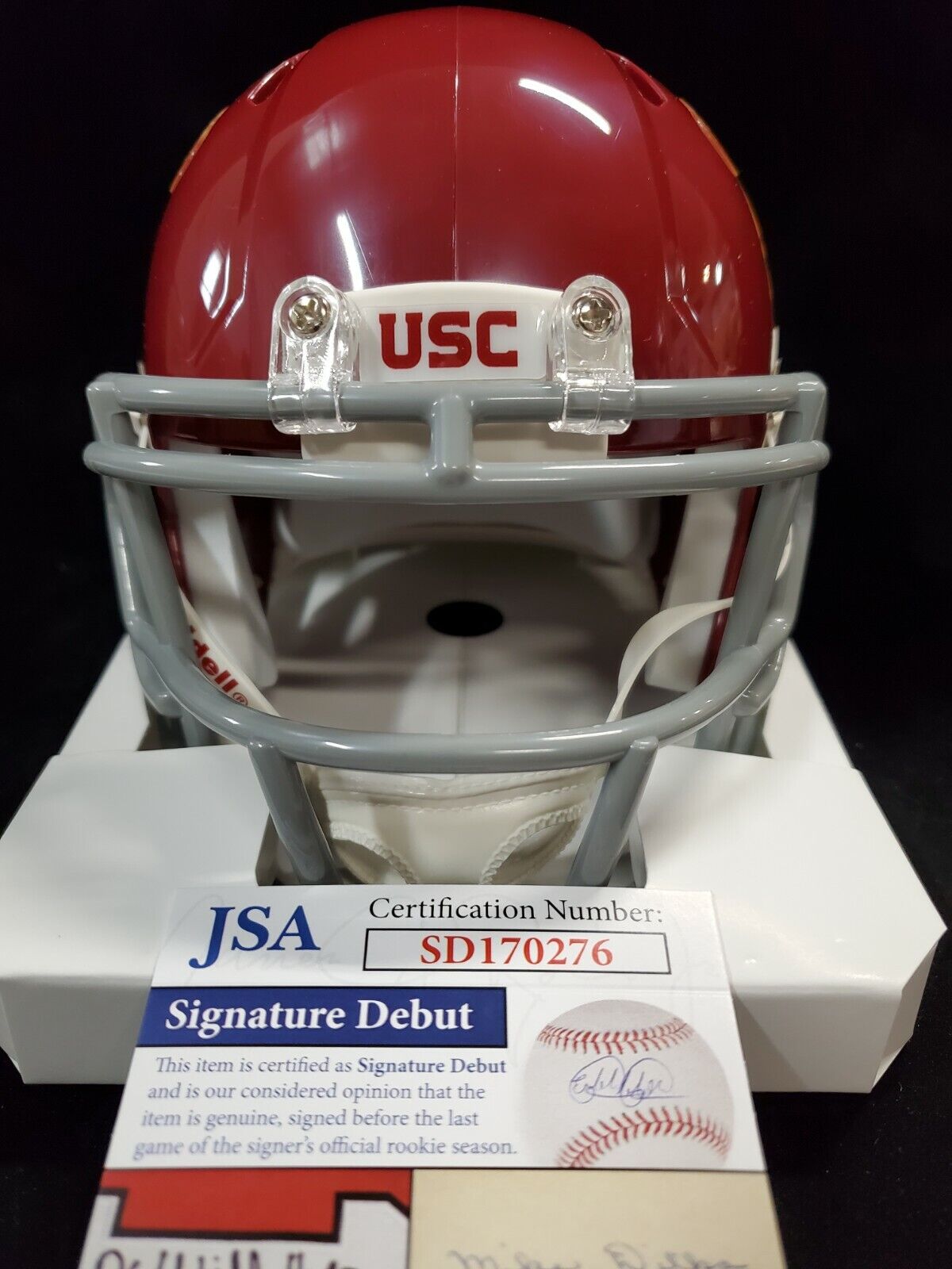 MVP Authentics Usc Trojans Alijah Vera-Tucker Autographed Mini Helmet Jsa Coa 125.10 sports jersey framing , jersey framing